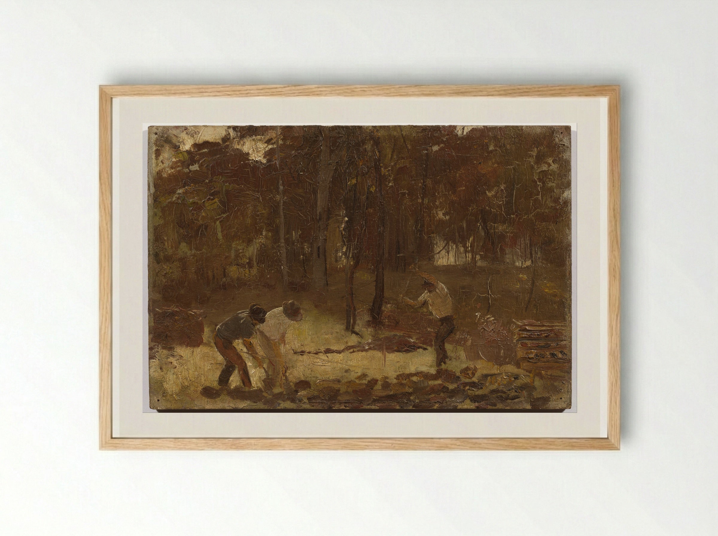 Charcoal Burners - Tom Roberts - Framed Print Wood