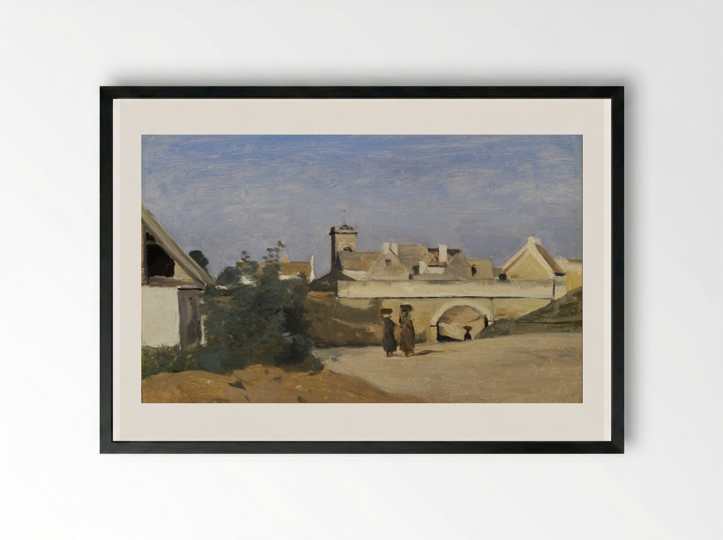 Charente - Jean-Baptiste-Camille Corot - Framed Print Black