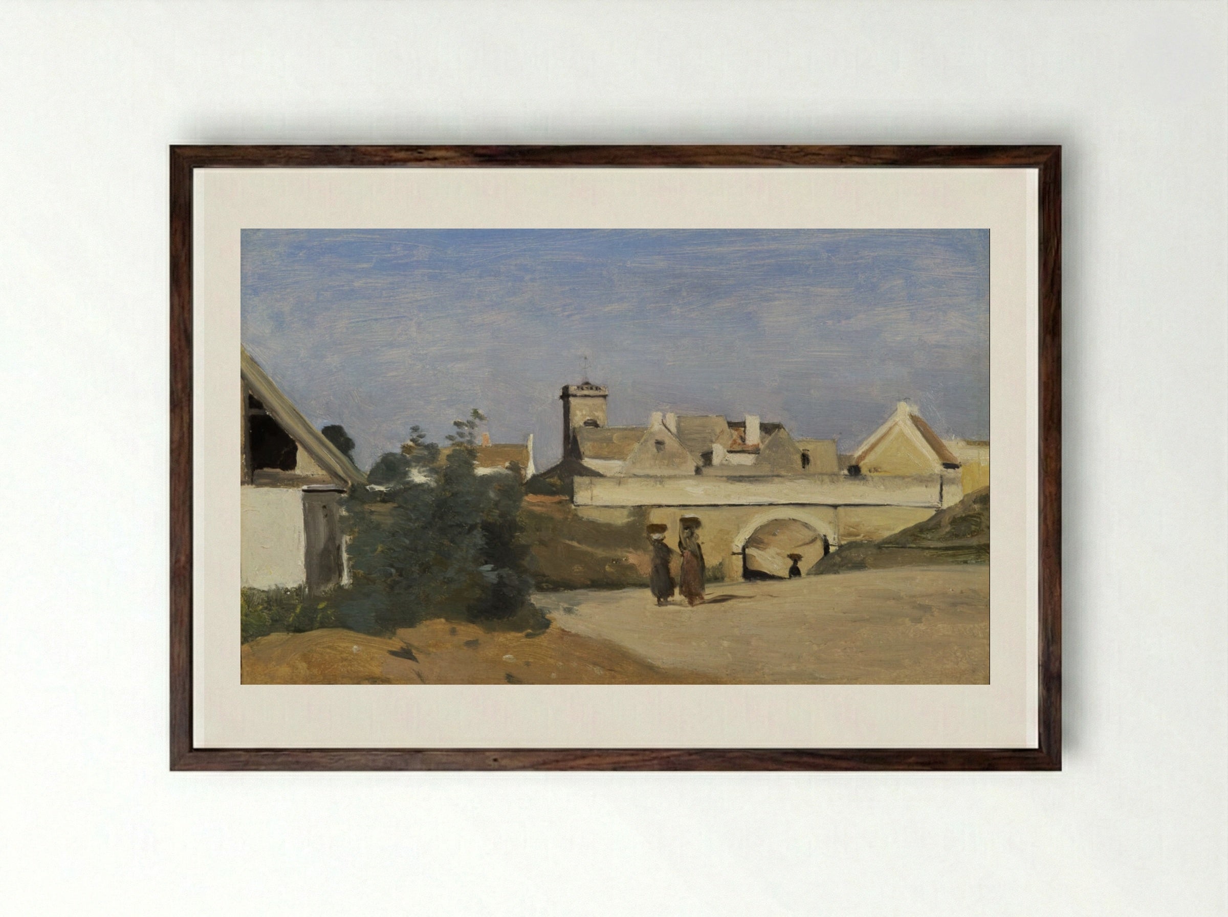Charente - Jean-Baptiste-Camille Corot - Framed Print Dark Wood