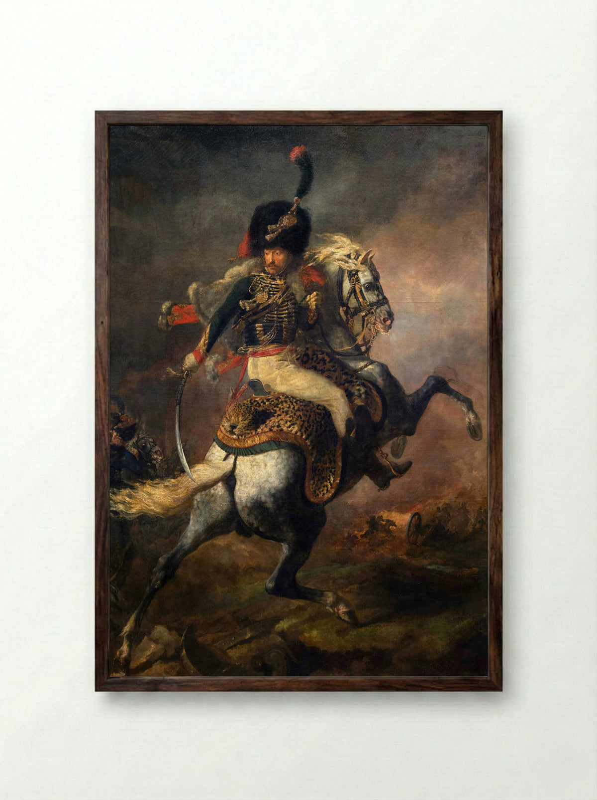 Charging Chasseur - Théodore Géricault - Framed Print Dark Wood