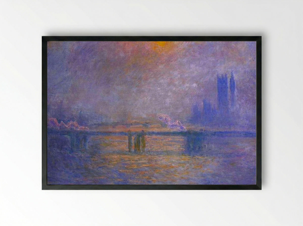Charing Cross Bridge - Claude Monet - Framed Print Black