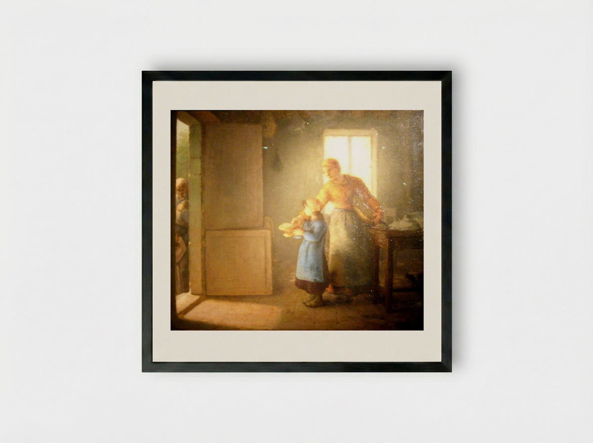 Charity - Jean-Francois Millet - Framed Print Black