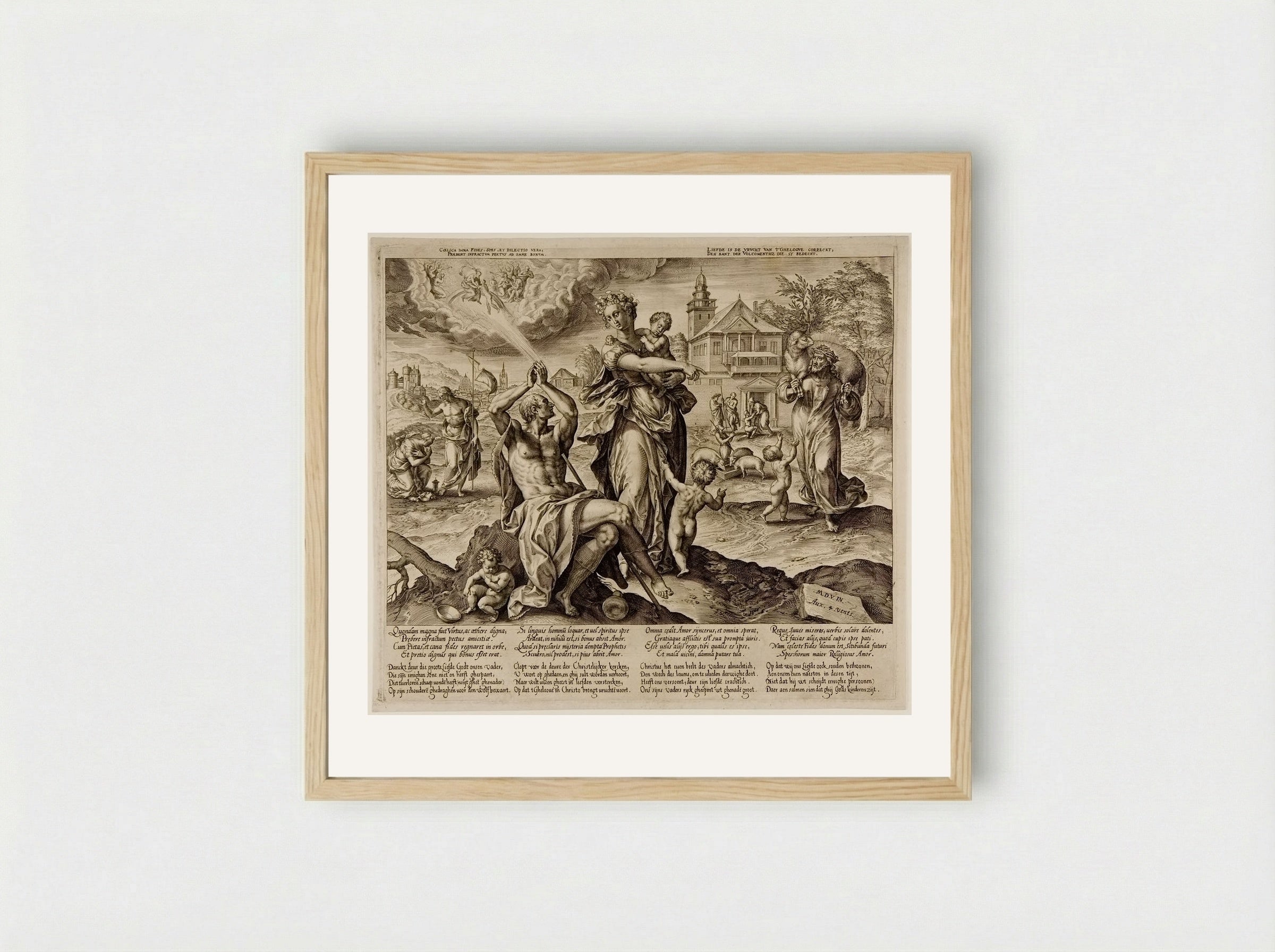 Charity - Hieronymus Wierix - Framed Print Wood
