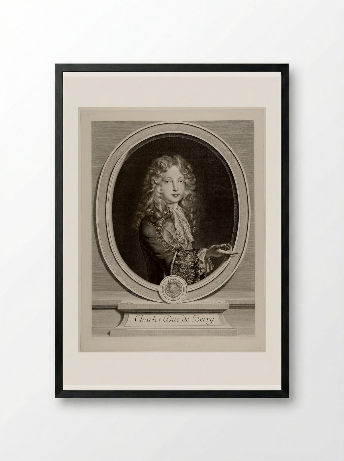 Charles, Duc de Berry - Gérard Edelinck - Framed Print Black