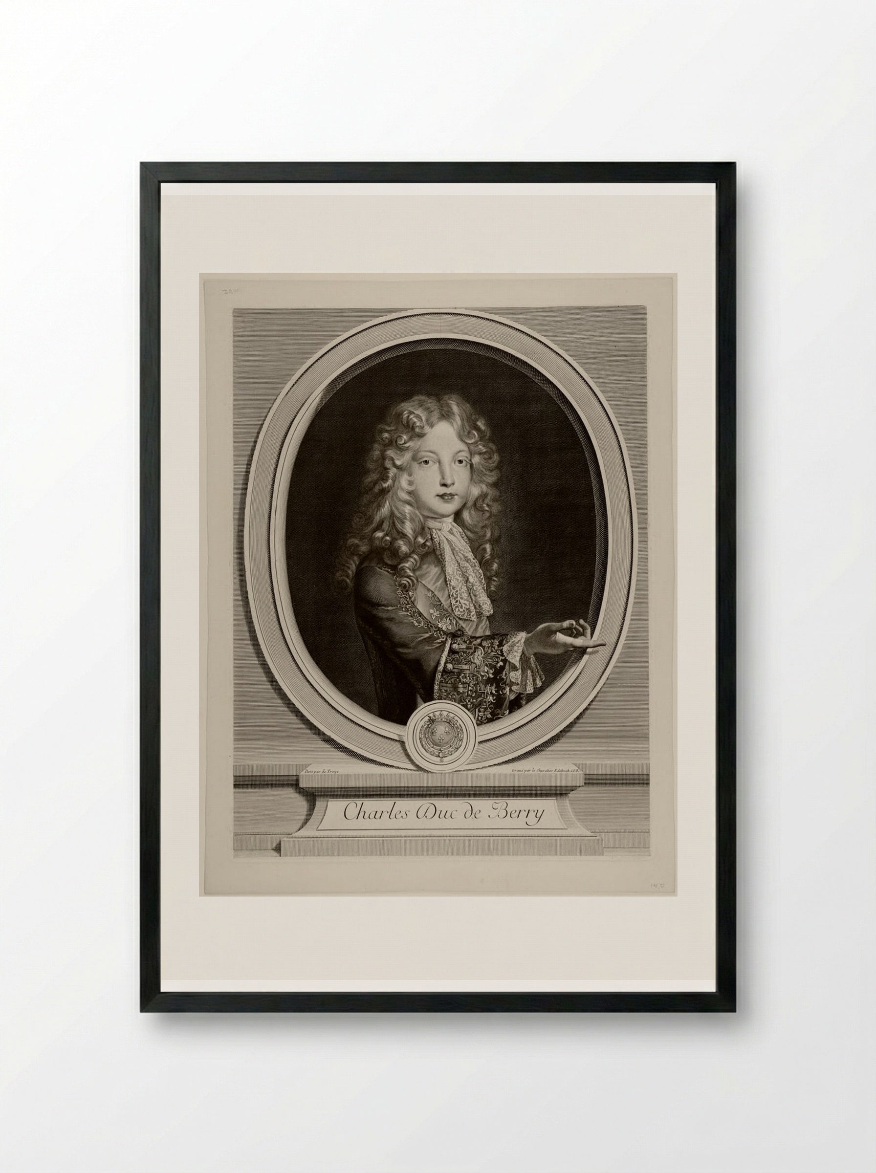 Charles, Duc de Berry - Gérard Edelinck - Framed Print Black