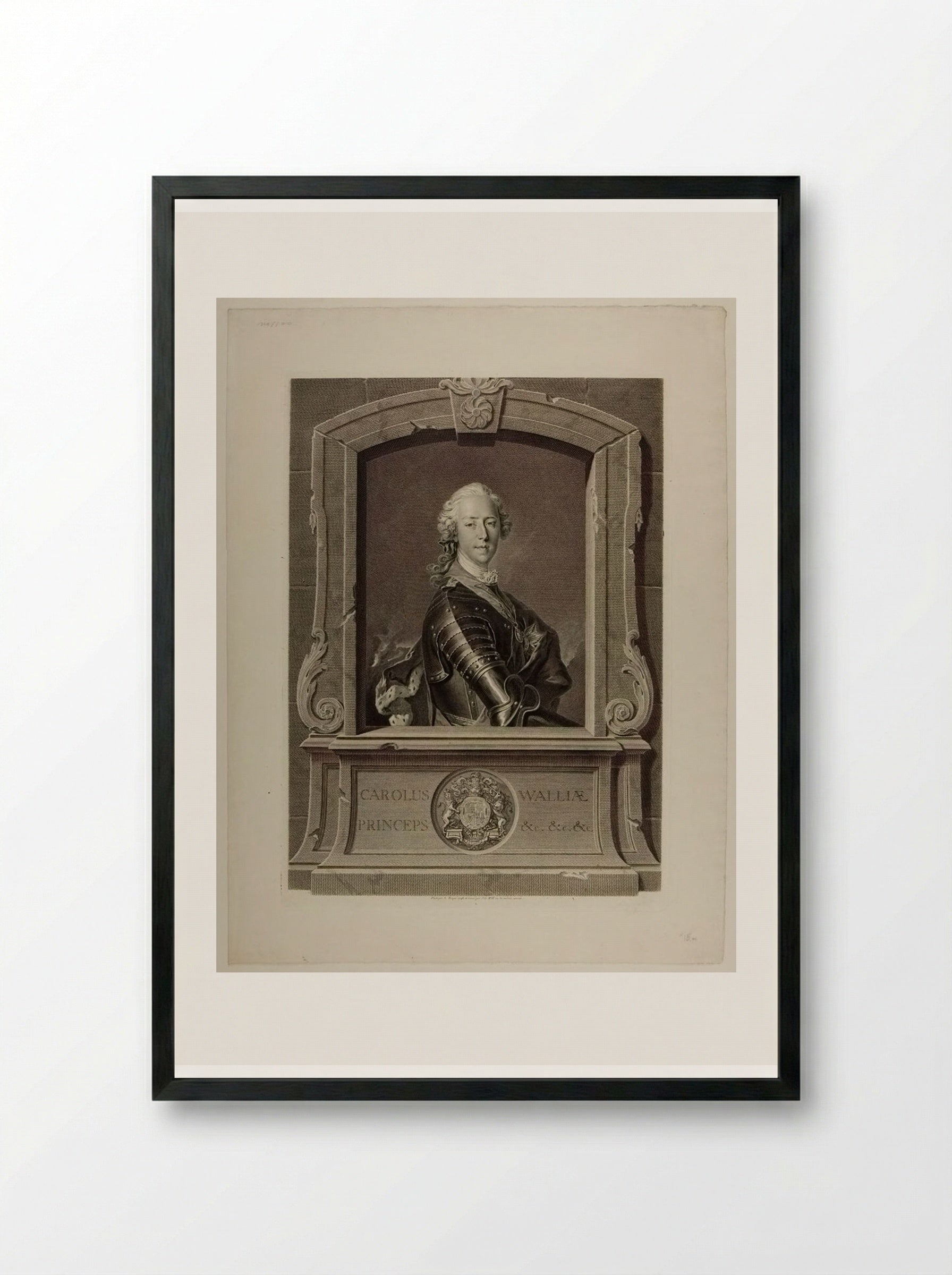 Charles Edward Stuart, the Pretender - Johann Georg Wille - Framed Print Black