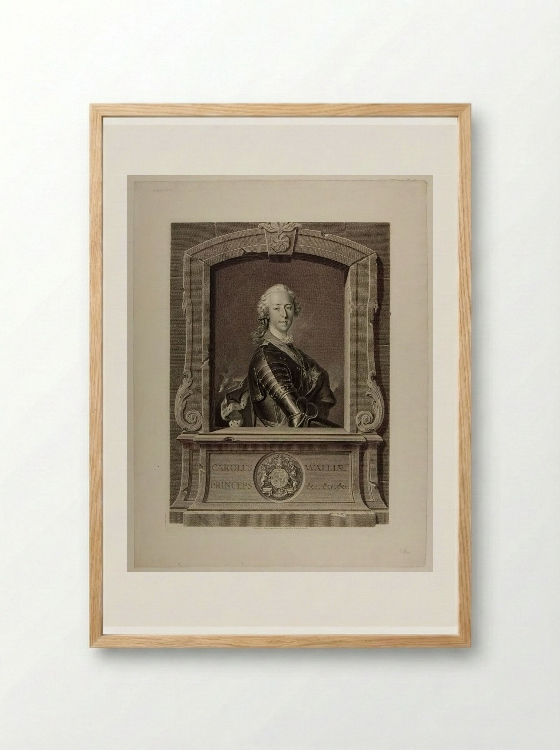Charles Edward Stuart, the Pretender - Johann Georg Wille - Framed Print Wood
