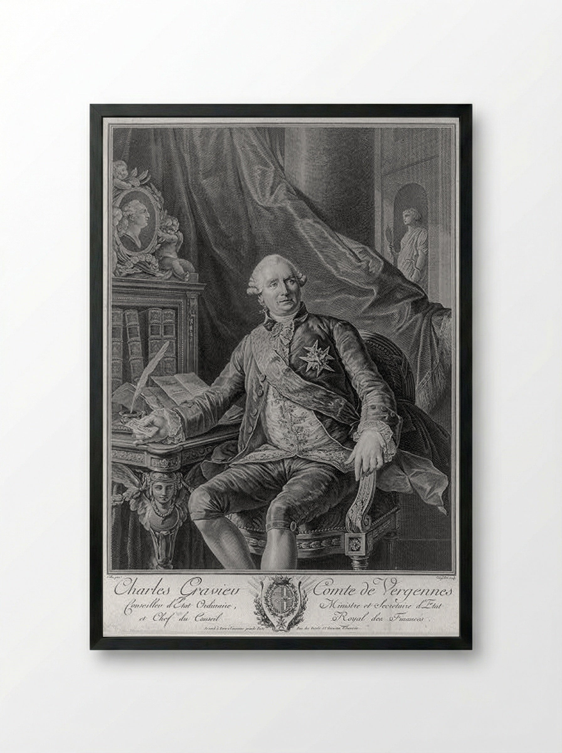 Charles Gravier, Comte de Vergennes - Vincenzo Vangelisti - Framed Print Black