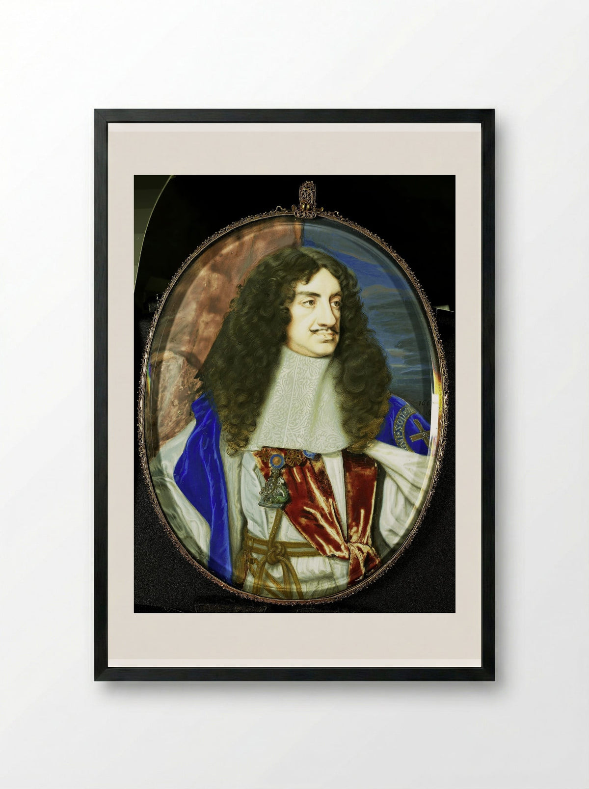 Charles II - Samuel Cooper - Framed Print Black