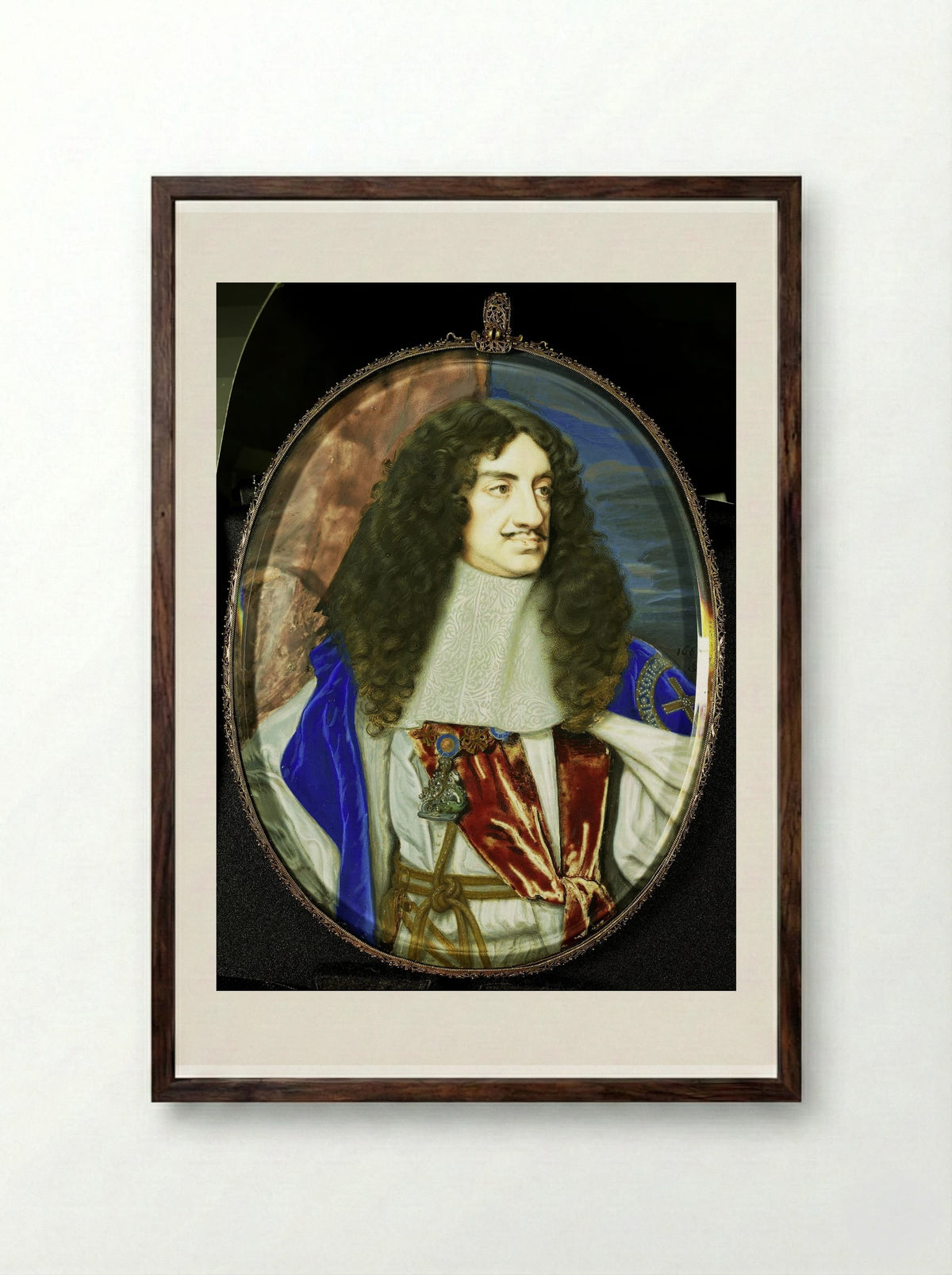 Charles II - Samuel Cooper - Framed Print Dark Wood