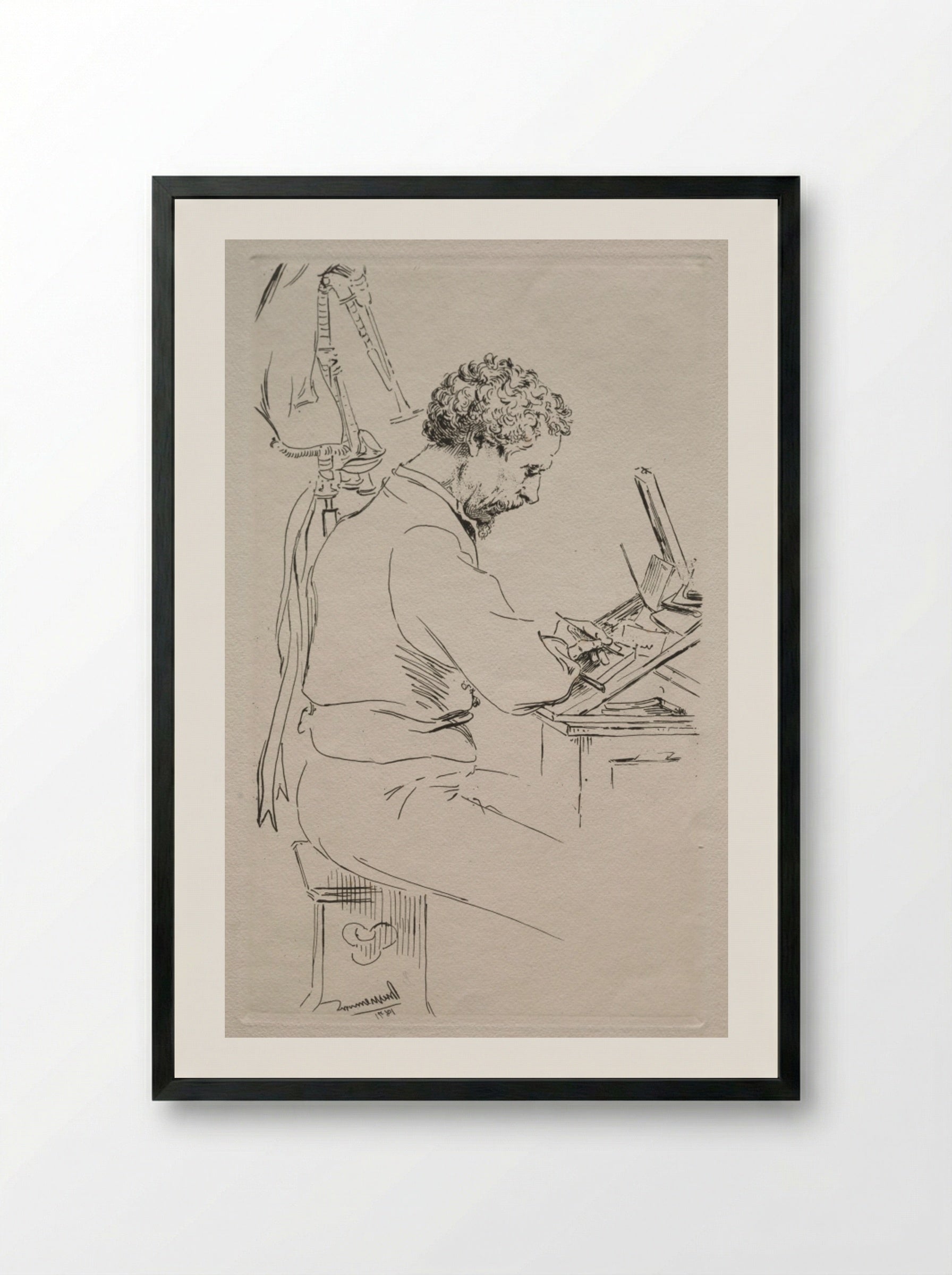 Charles Kean - Félix Bracquemond - Framed Print Black