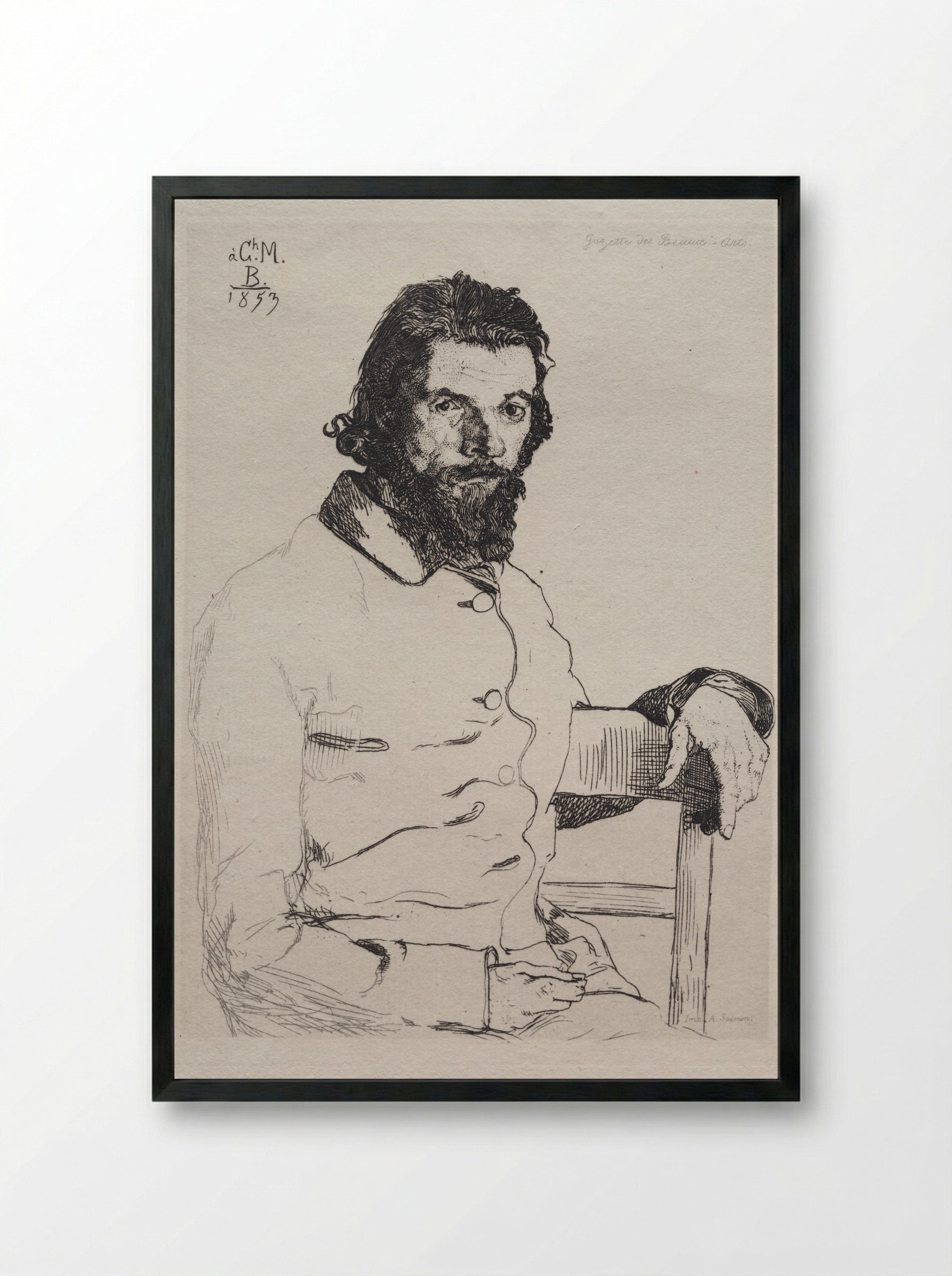 Charles Méryon - Félix Bracquemond - Framed Print Black