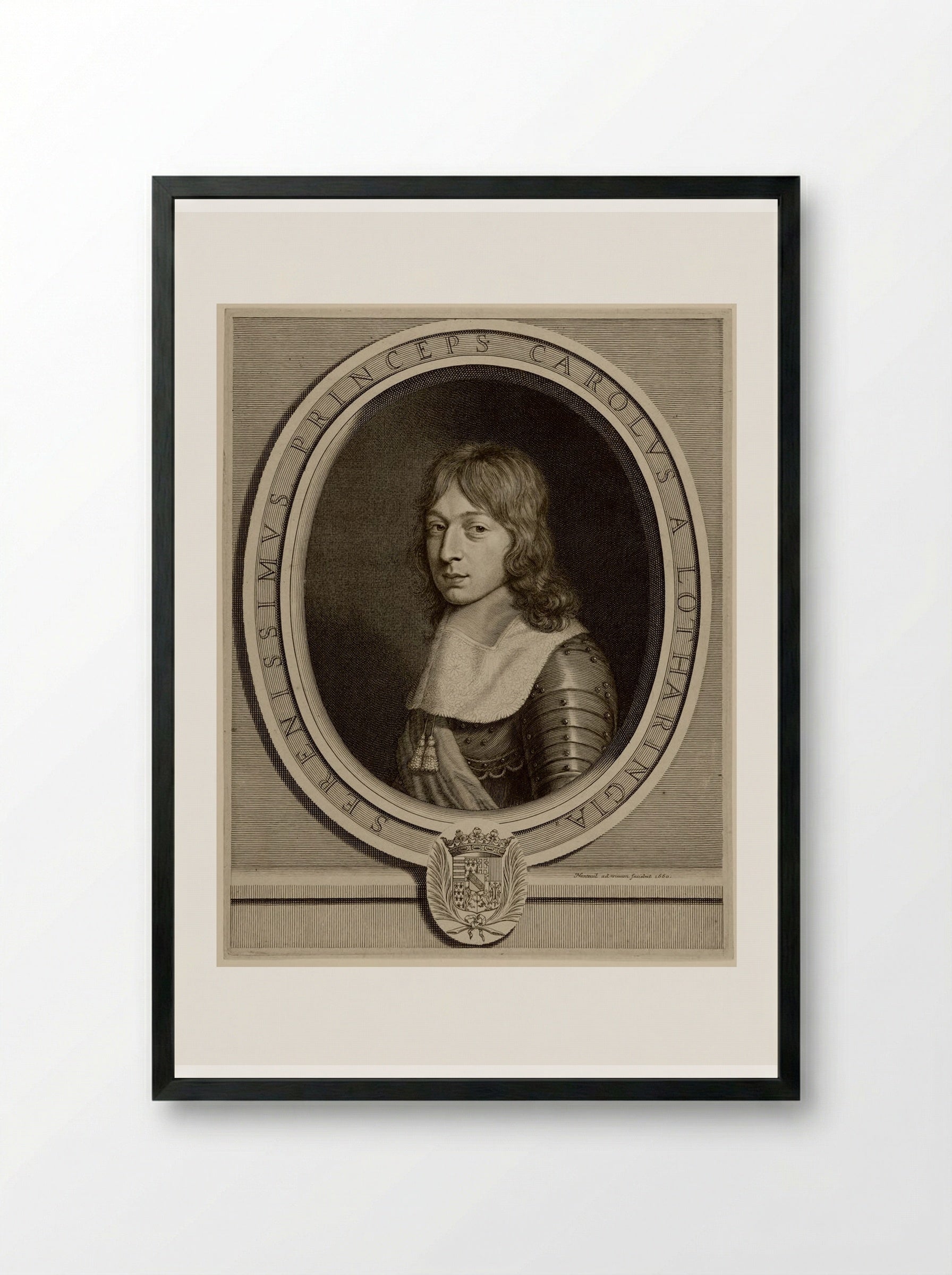 Charles V, Duc de Lorraine - Robert Nanteuil - Framed Print Black