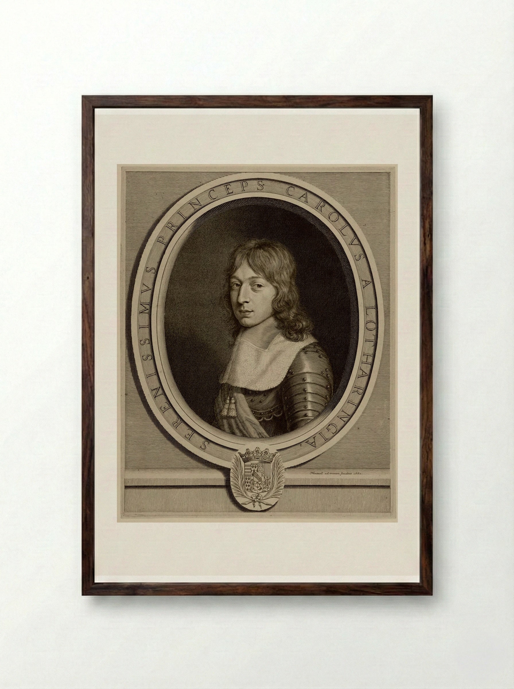 Charles V, Duc de Lorraine - Robert Nanteuil - Framed Print Dark Wood