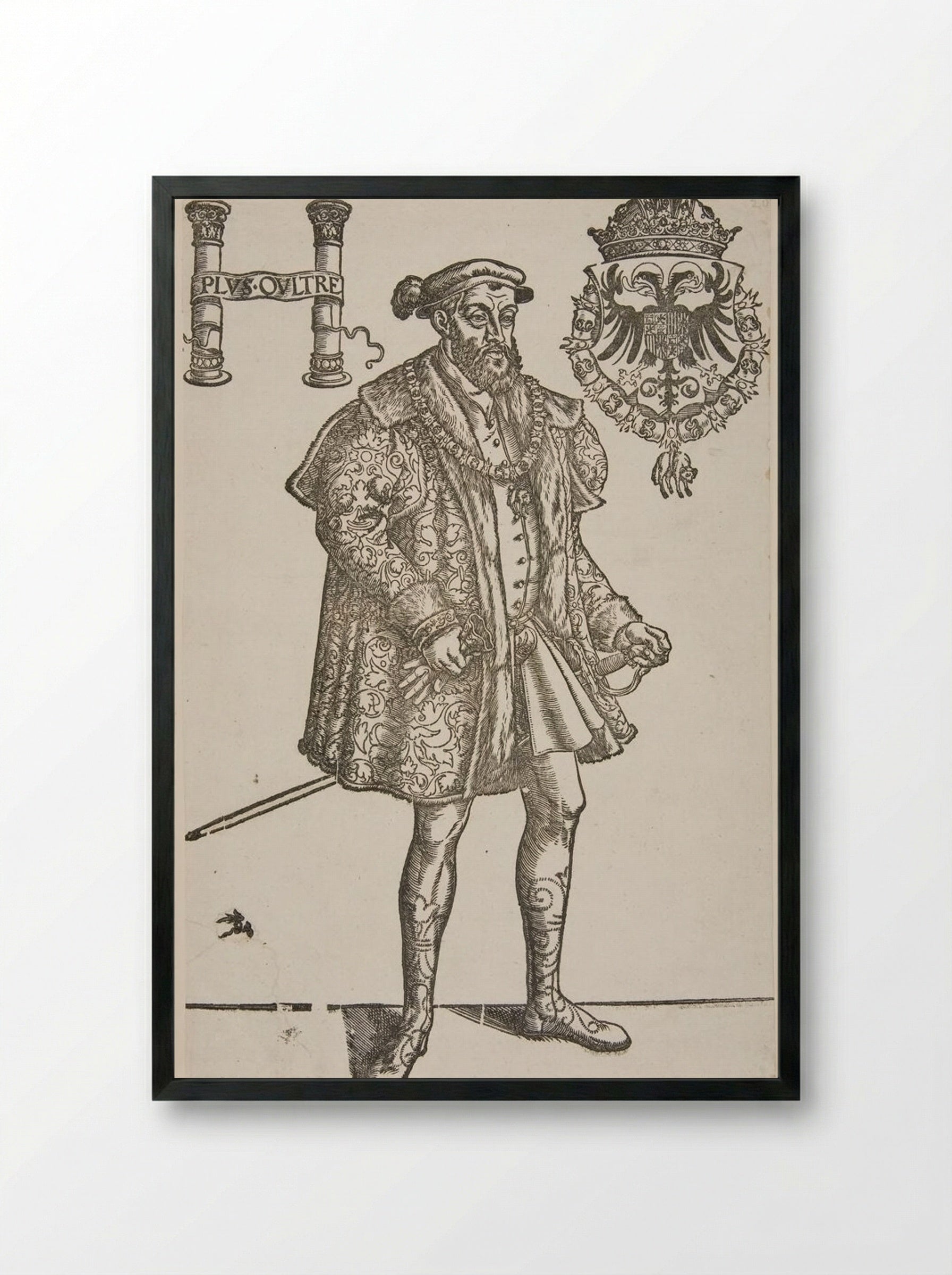 Charles V - Lucas Cranach the Younger - Framed Print Black