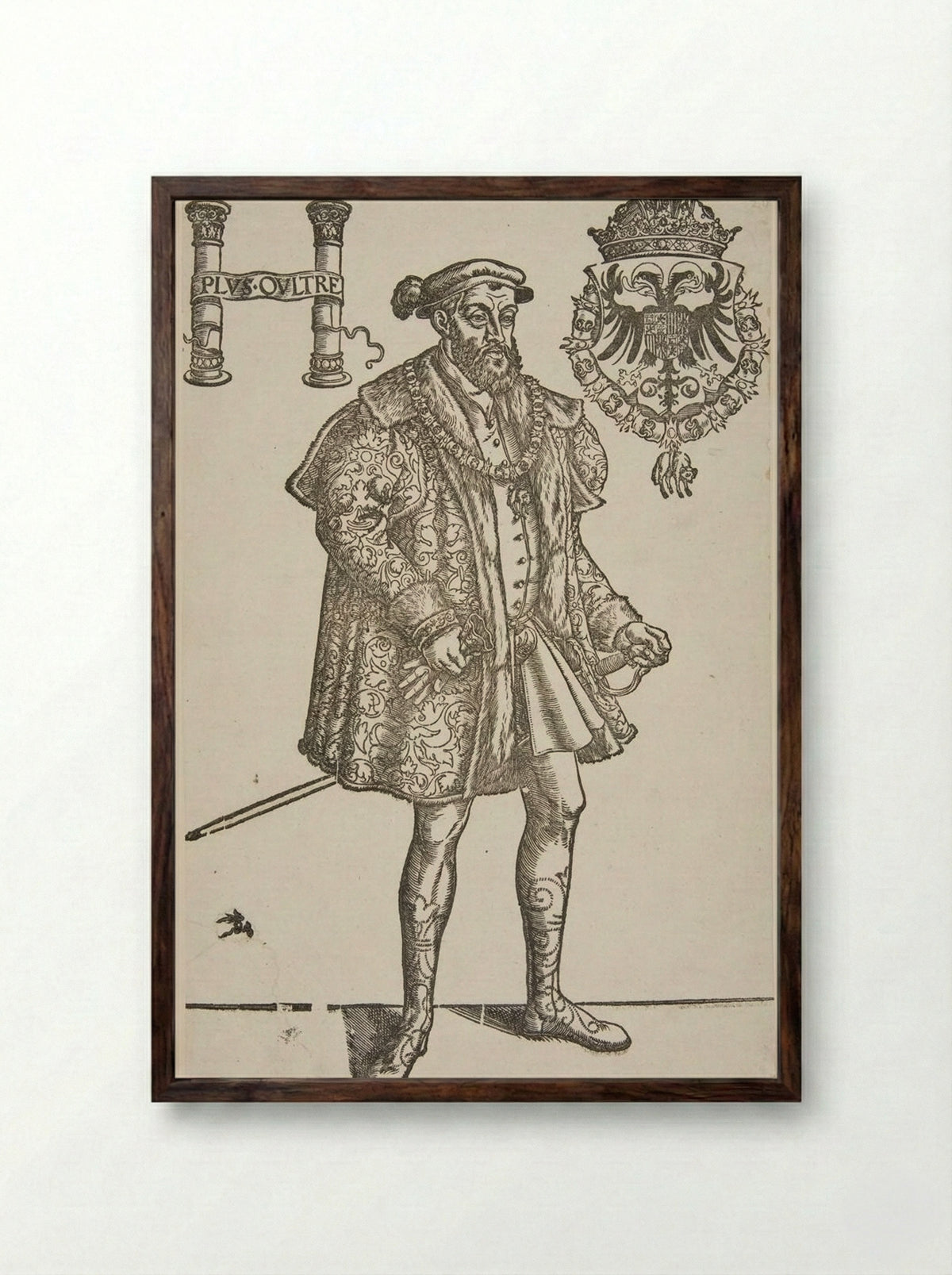 Charles V - Lucas Cranach the Younger - Framed Print Dark Wood
