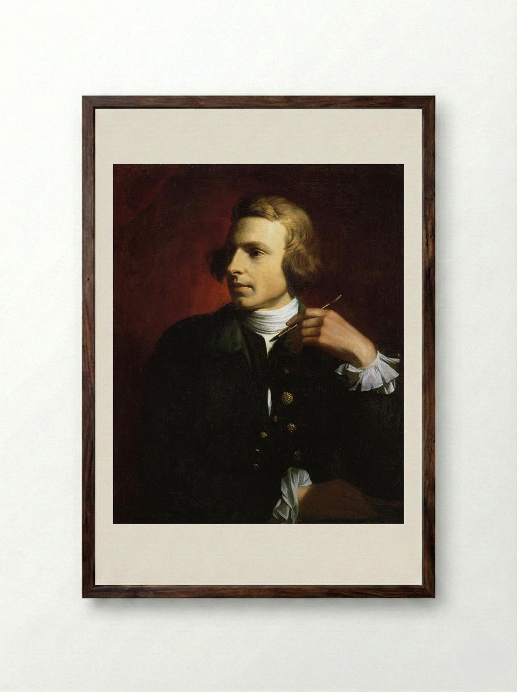 Charles Willson Peale - Benjamin West - Framed Print Dark Wood