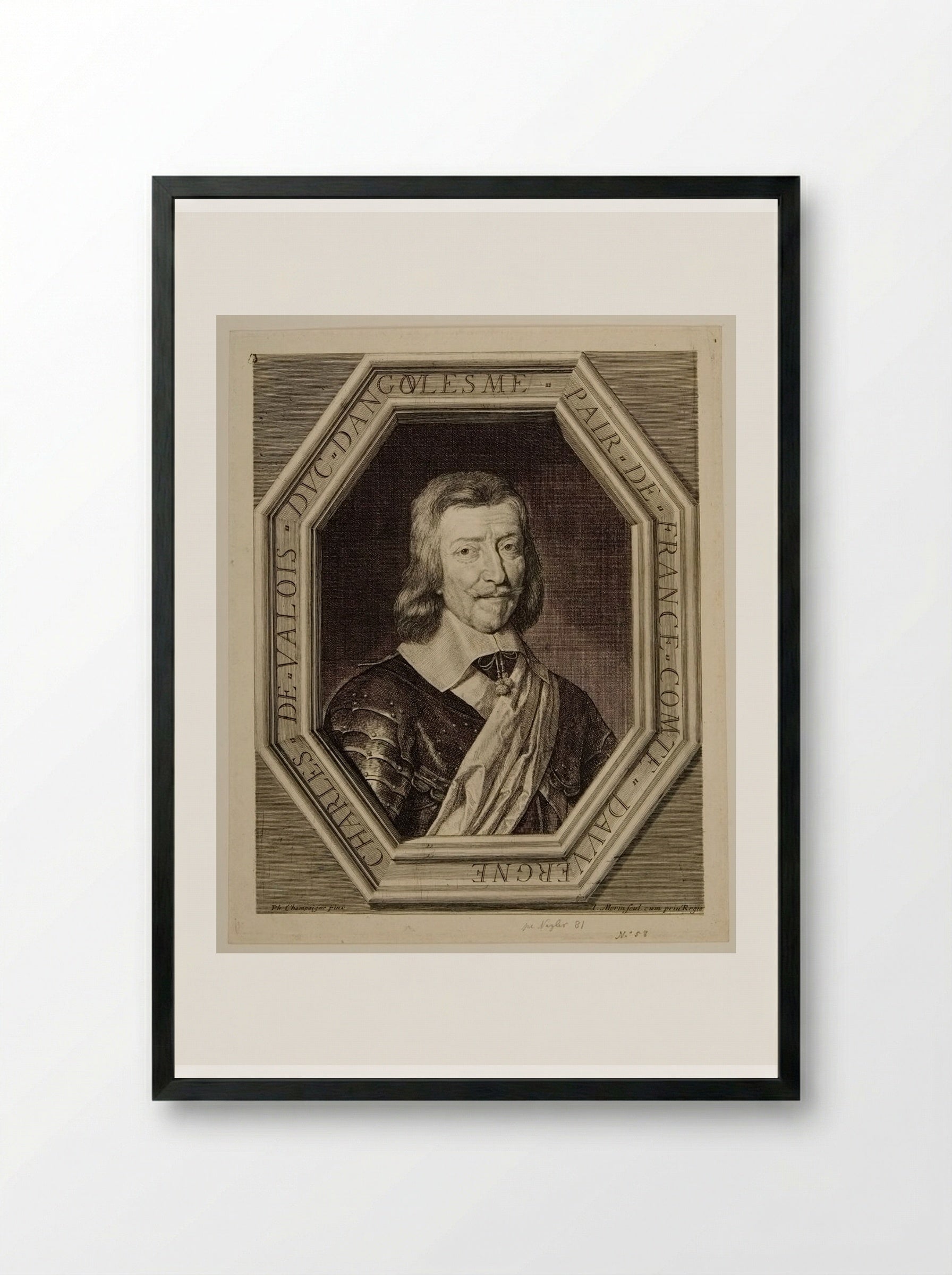 Charles de Valois, Duc d'Angoulême - Jean Morin - Framed Print Black