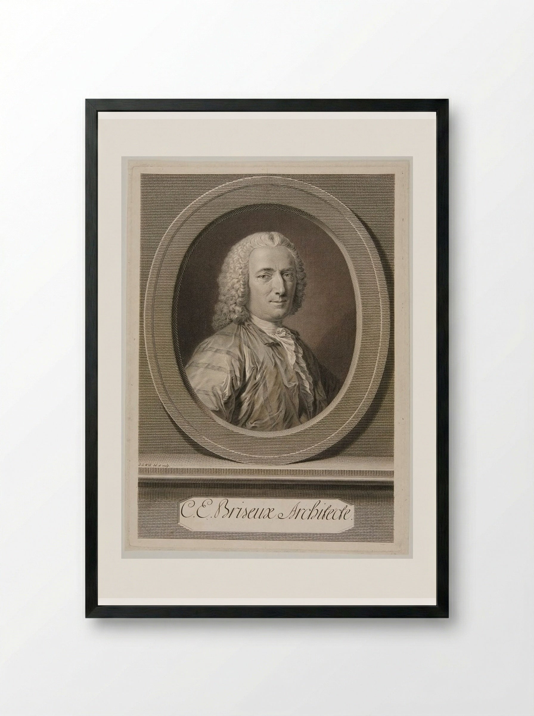 Charles Étienne Briseux - Johann Georg Wille - Framed Print Black