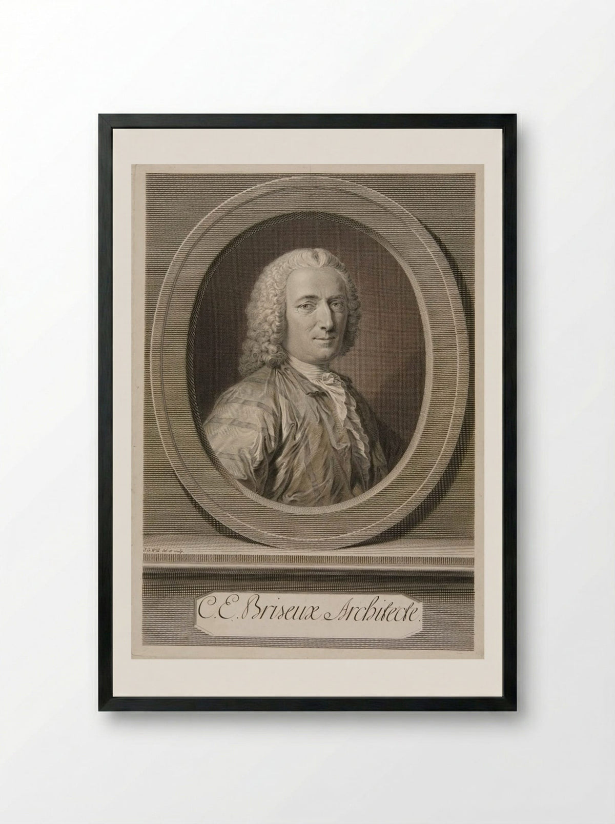 Charles Étienne Briseux - Johann Georg Wille - Framed Print Black