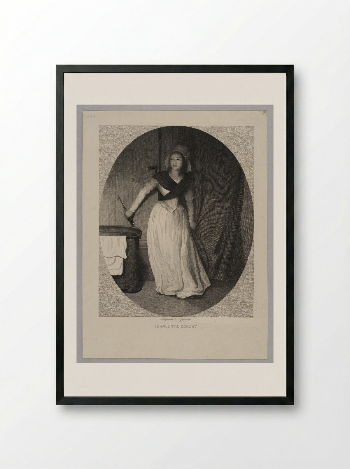 Charlotte Corday - Pierre Guillaume Metzmacher - Framed Print Black