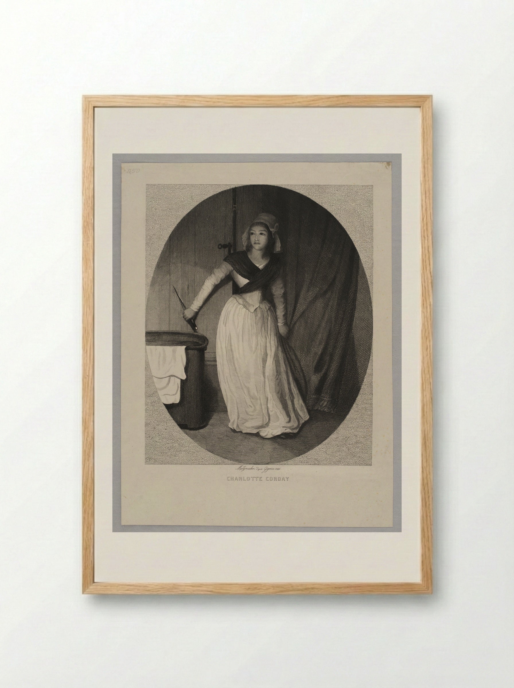 Charlotte Corday - Pierre Guillaume Metzmacher - Framed Print Wood