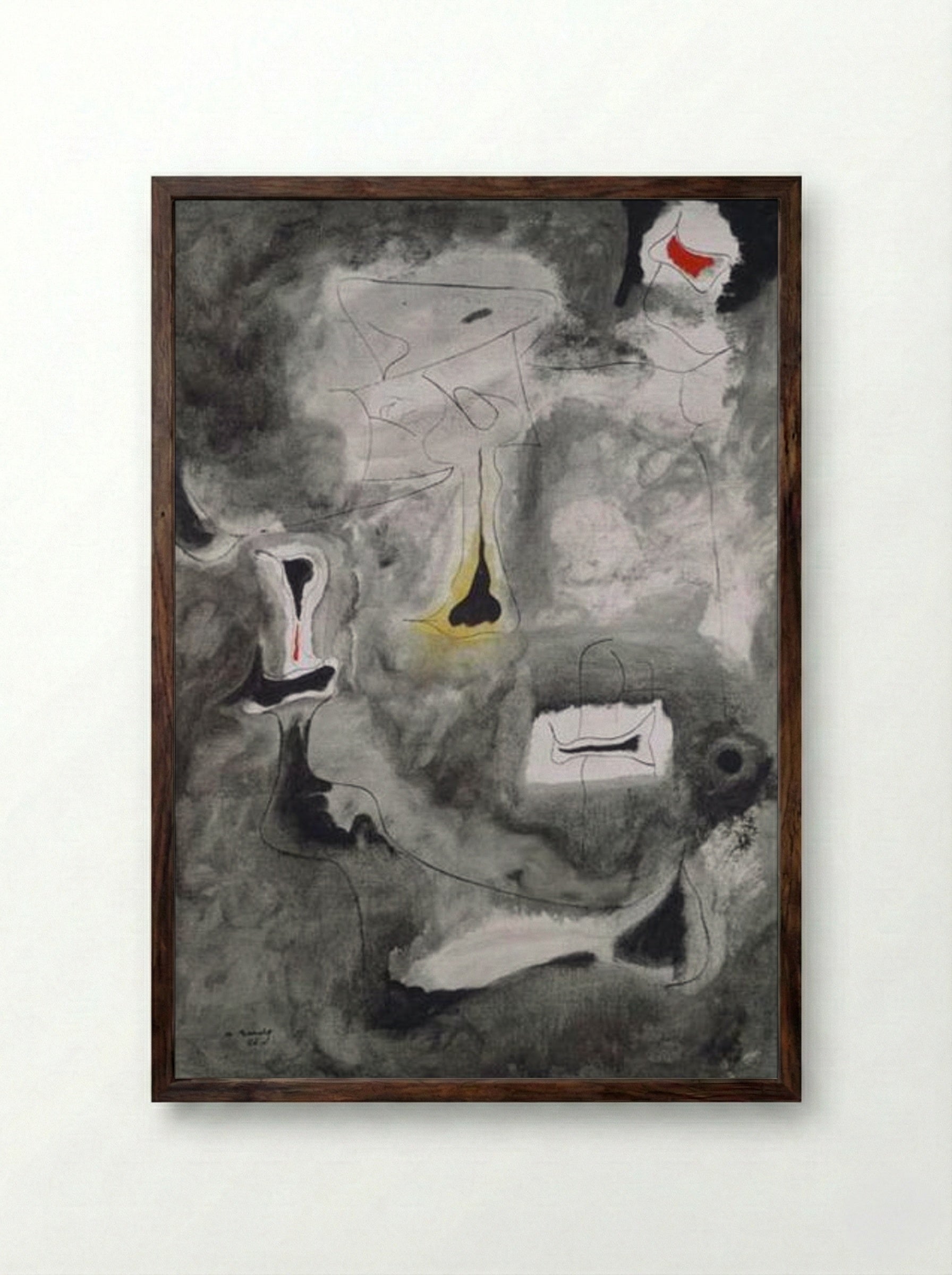 Charred Beloved II - Arshile Gorky - Framed Print Dark Wood