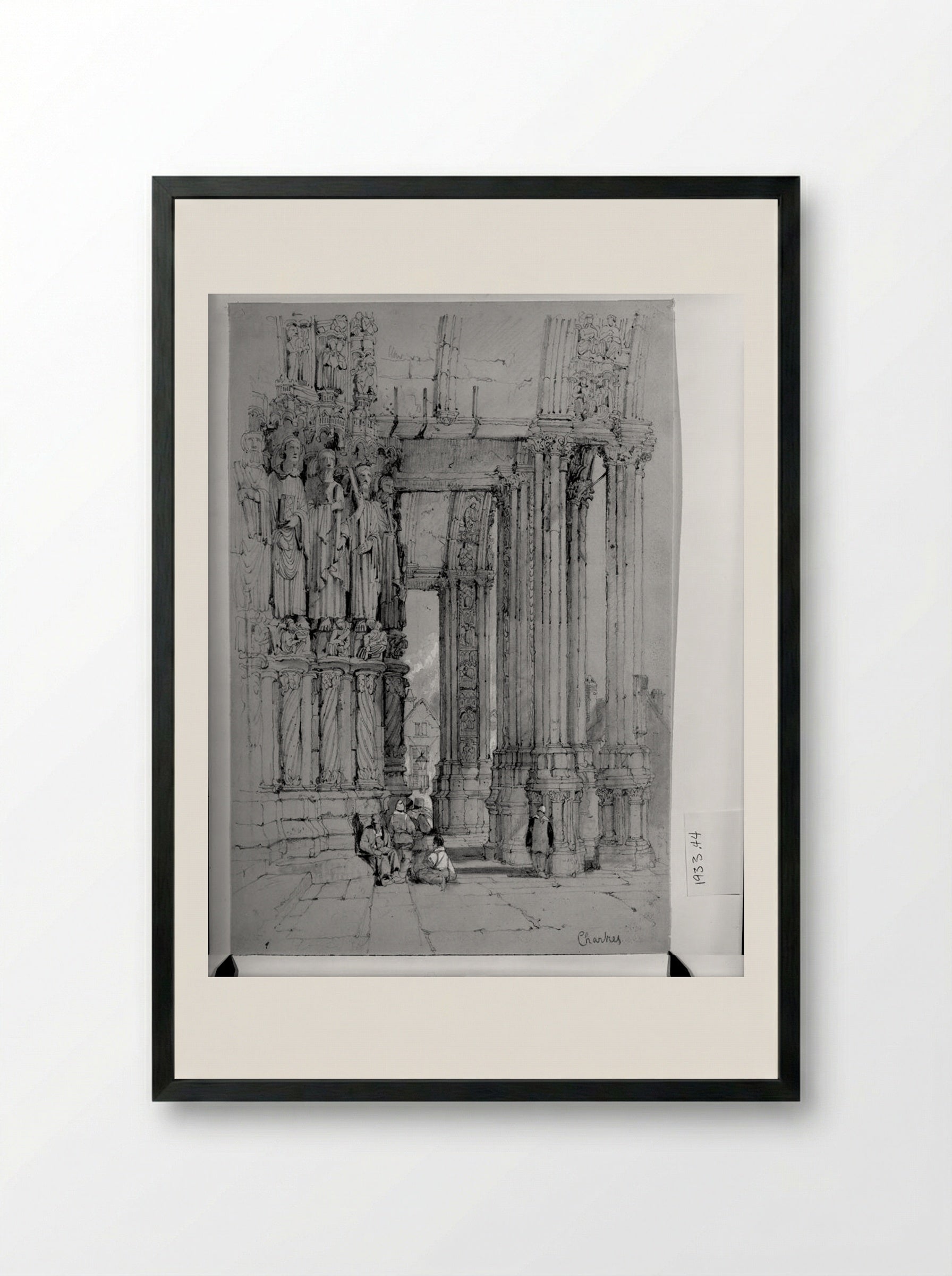 Chartres Cathedral Portal - Samuel Prout - Framed Print Black