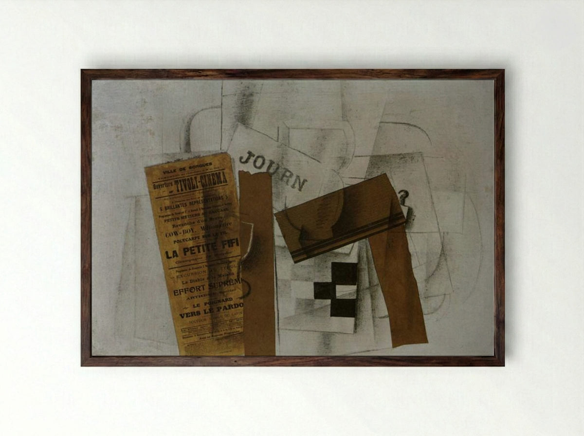 Checkerboard and Tivoli Cinema - Georges Braque - Framed Print Dark Wood