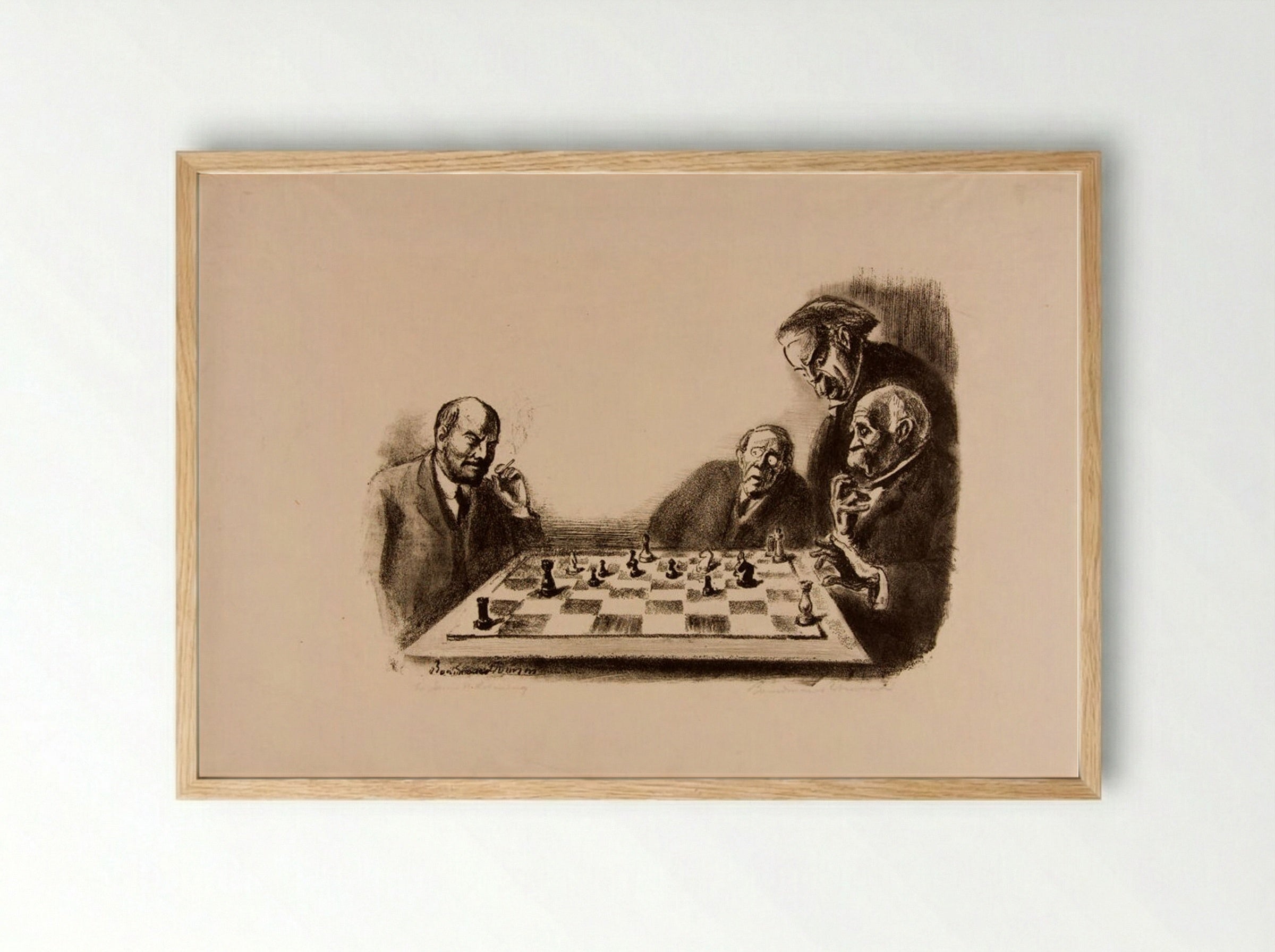Checkmate, Gentlemen - Boardman Robinson - Framed Print Wood