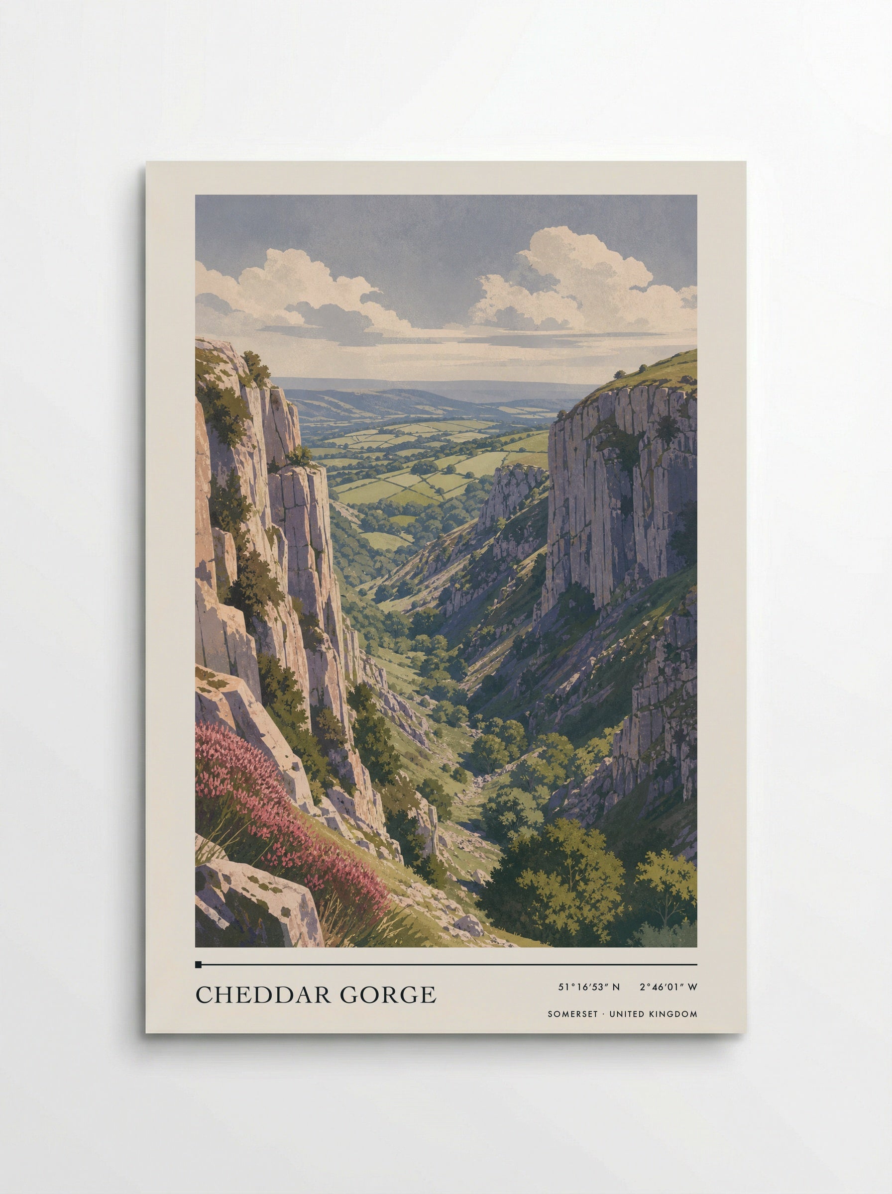 Cheddar Gorge Somerset United Kingdom Travel Poster - Poster