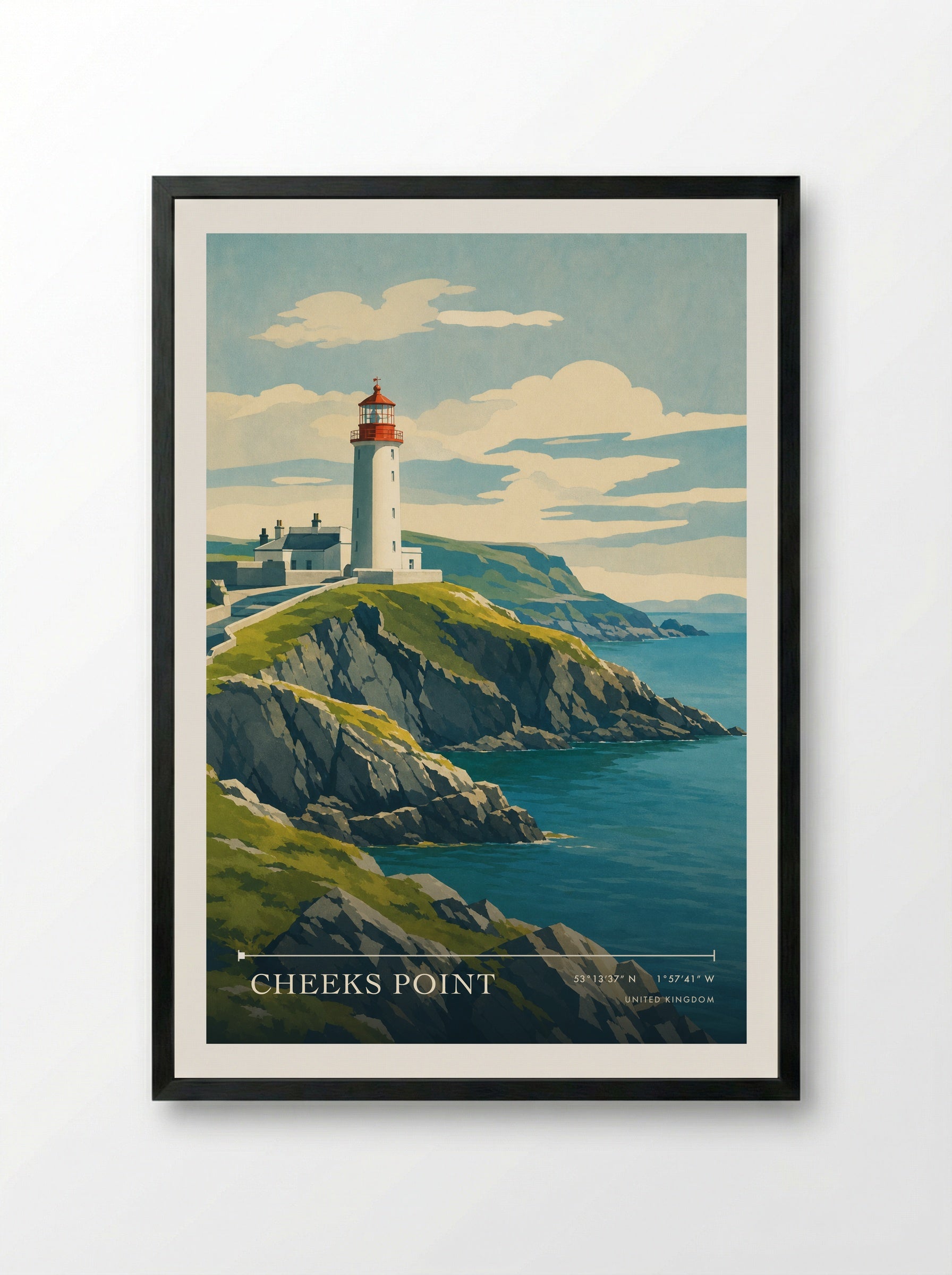 Cheeks Point United Kingdom Travel Poster - Framed Print Black