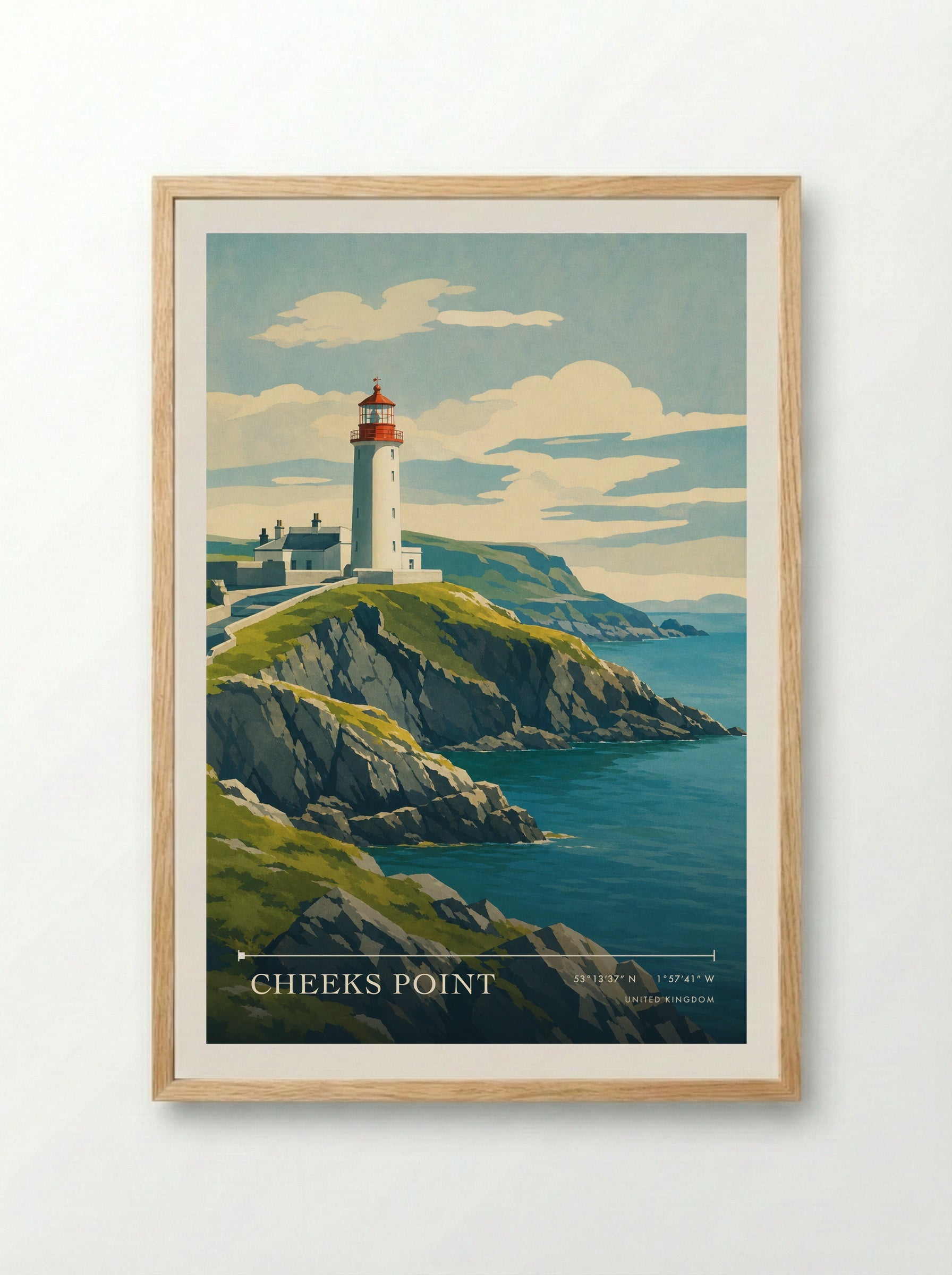 Cheeks Point United Kingdom Travel Poster - Framed Print Wood