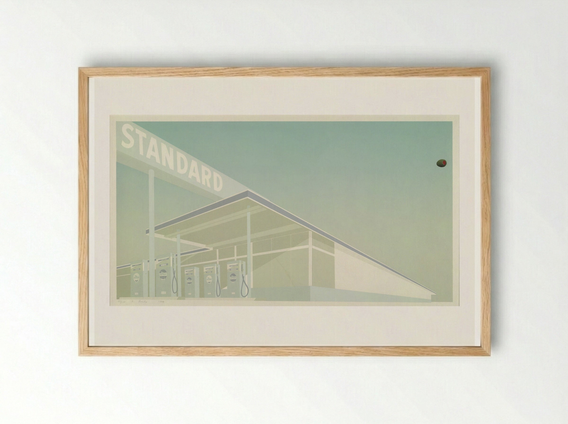 Cheese Mold Standard with Olive - Edward Ruscha - Framed Print Wood