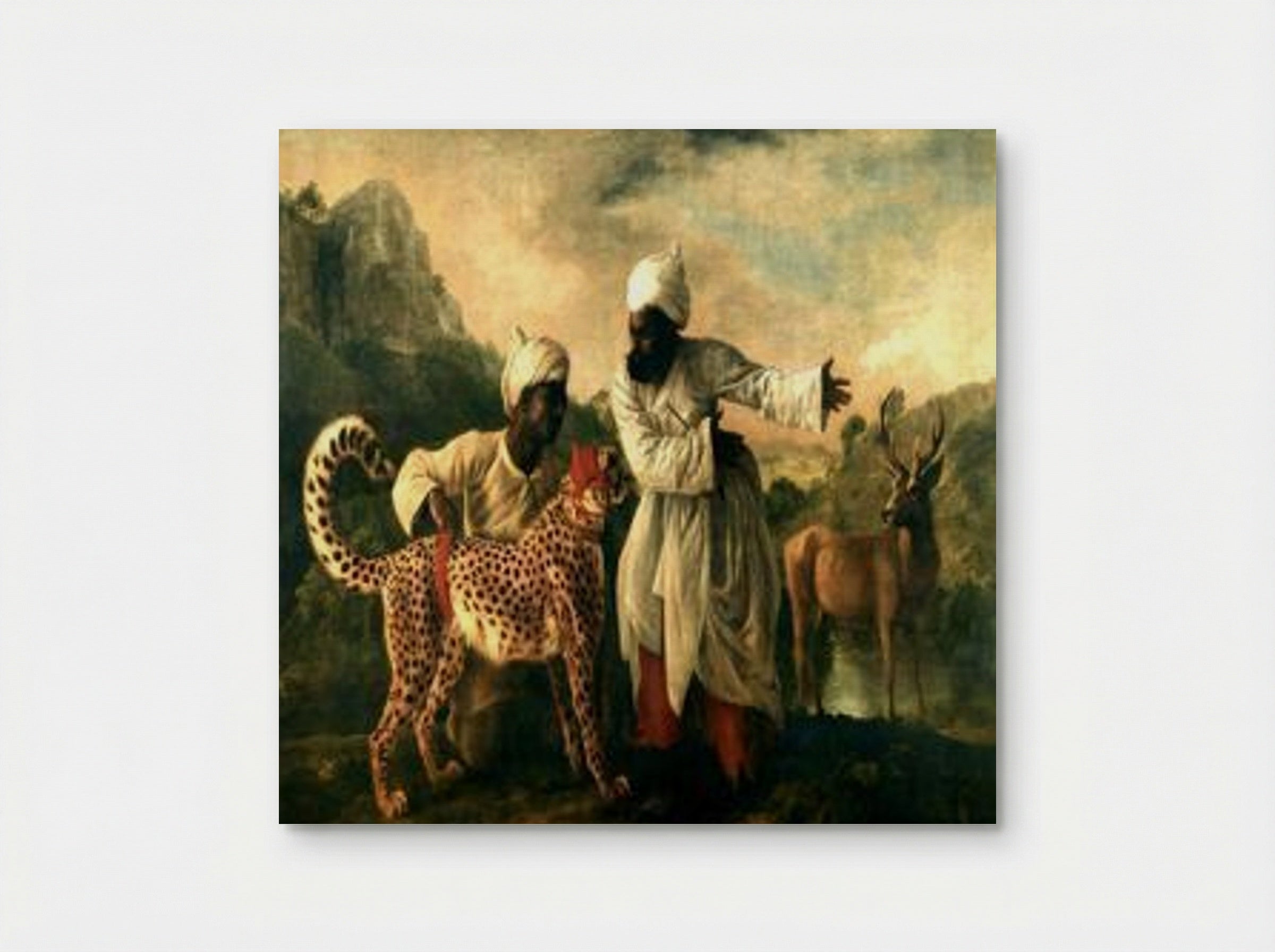 Cheetah with two Indian servants and a deer - George Stubbs - Poster