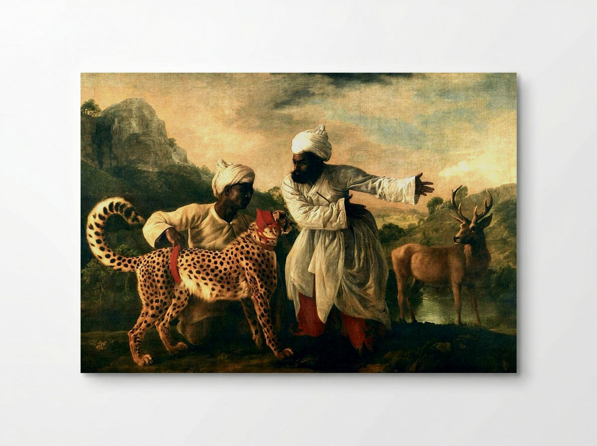 Cheetah with two Indian servants and a deer - George Stubbs - Poster