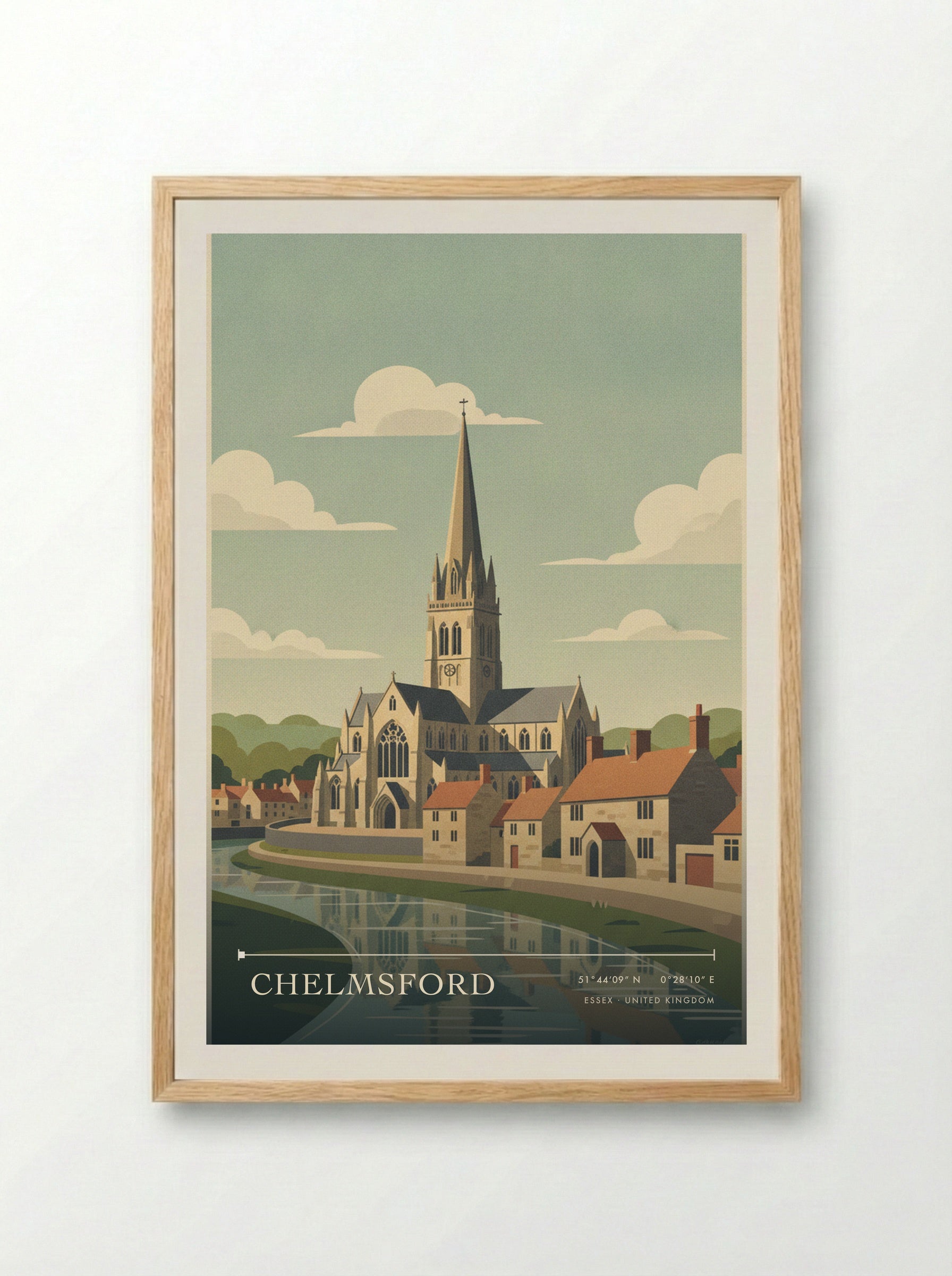 Chelmsford Essex United Kingdom Travel Poster - Framed Print Wood