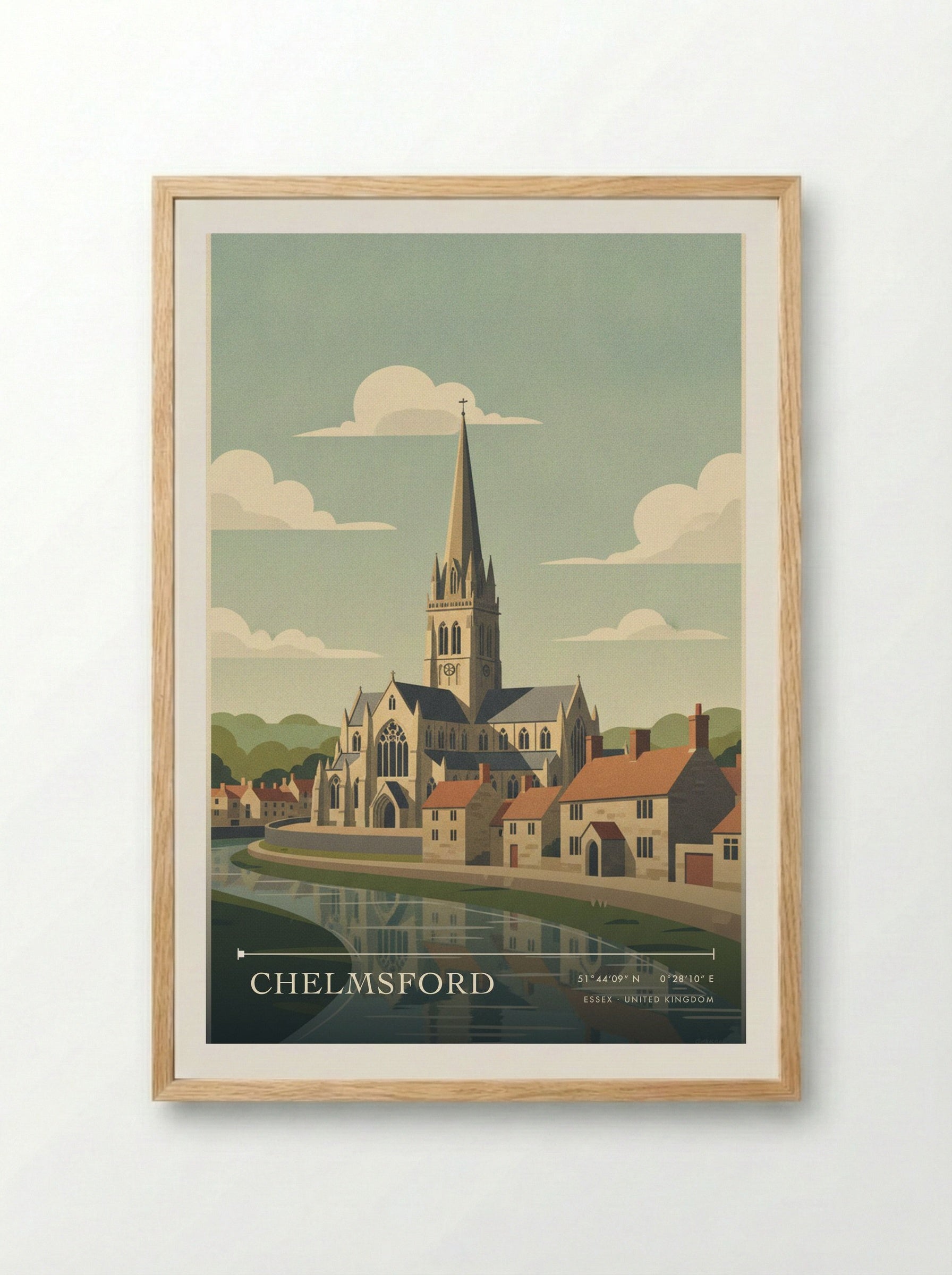 Chelmsford Essex United Kingdom Travel Poster - Framed Print Wood
