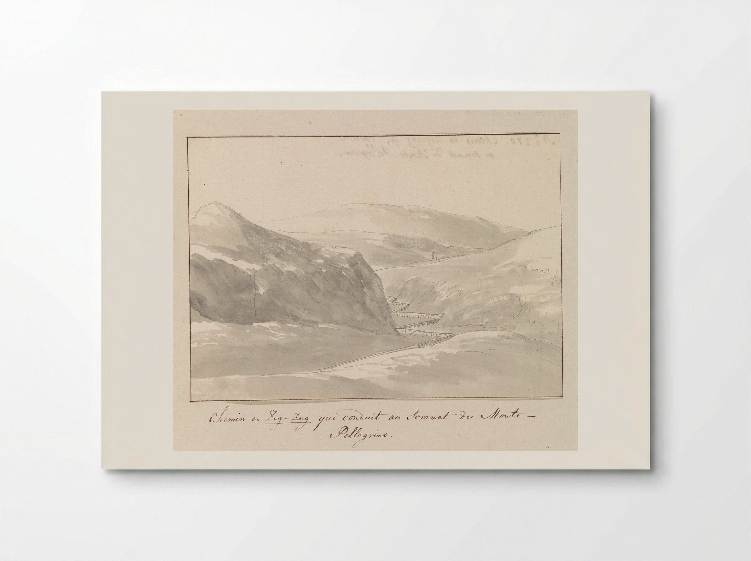 Chemin en Zig-Zag qui conduit au Sommet du Monte-Pellegrino - Louis Ducros - Poster