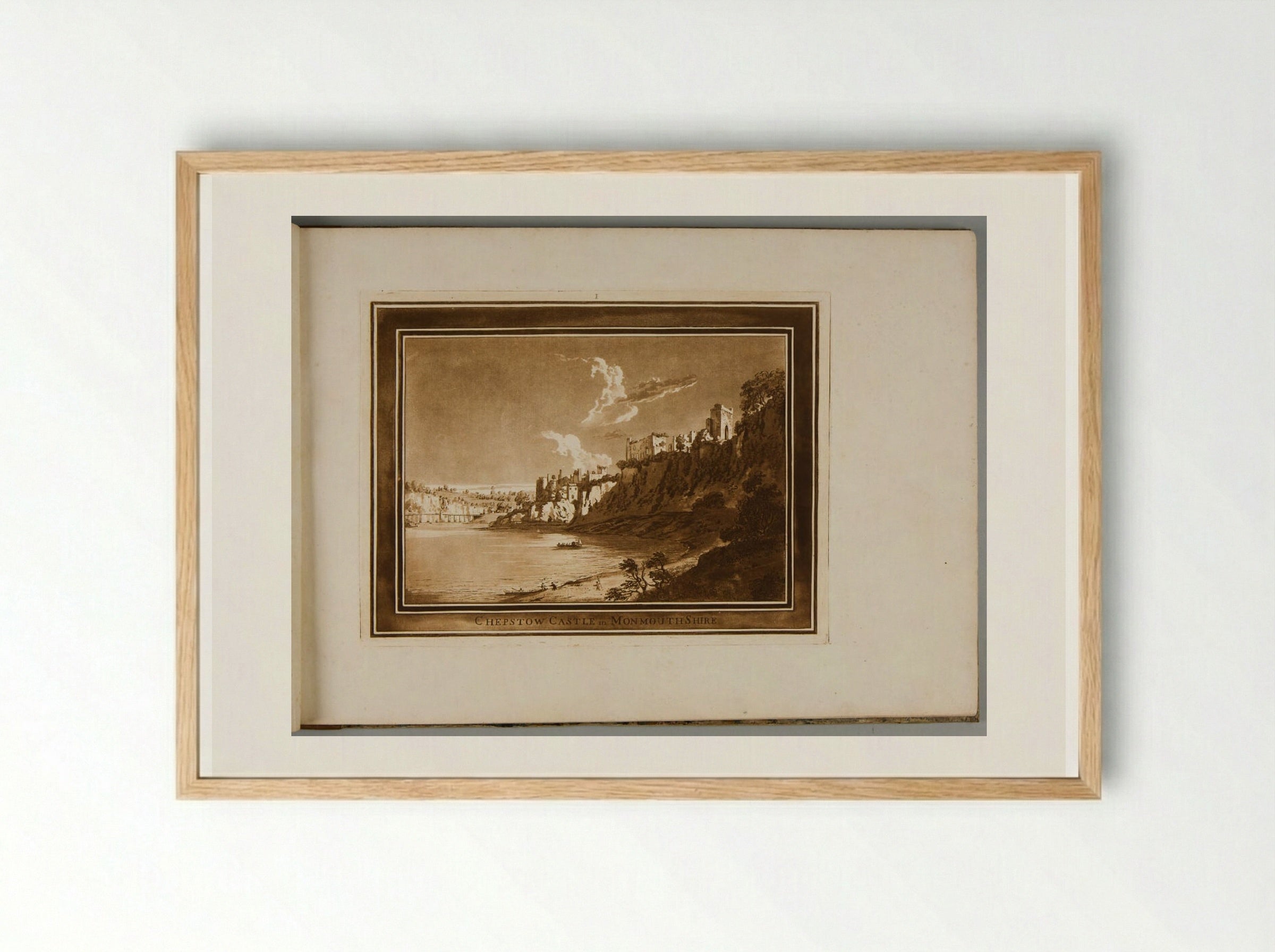 Chepstow Castle in Monmouthshire - Paul Sandby - Framed Print Wood