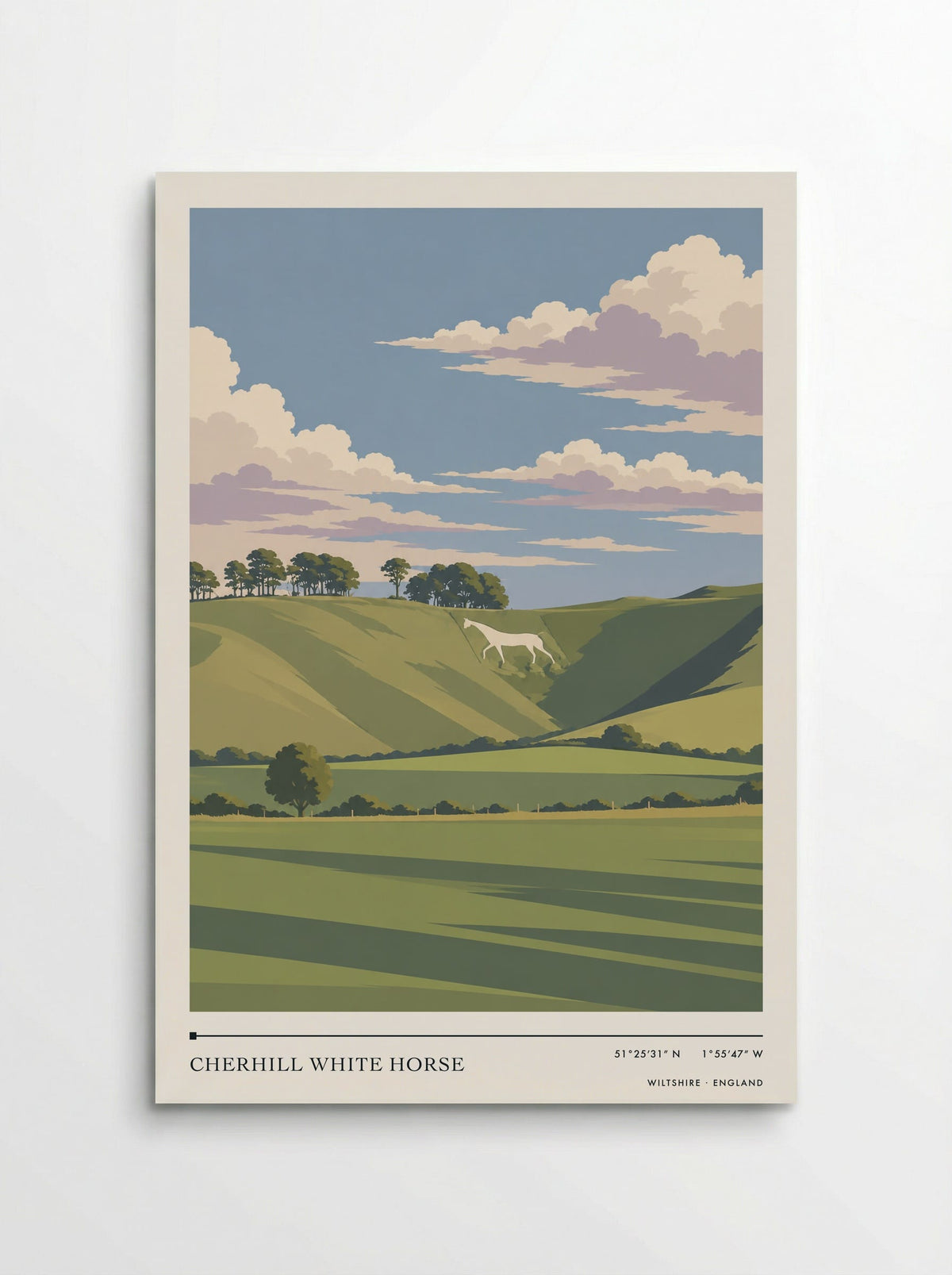 Cherhill White Horse Wiltshire | Travel Poster - Poster