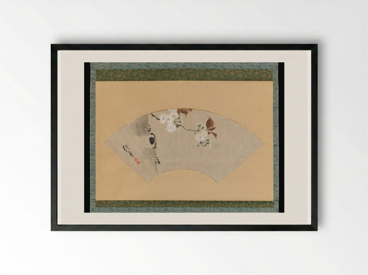 Cherry Blossoms - Sakai Hōitsu - Framed Print Black