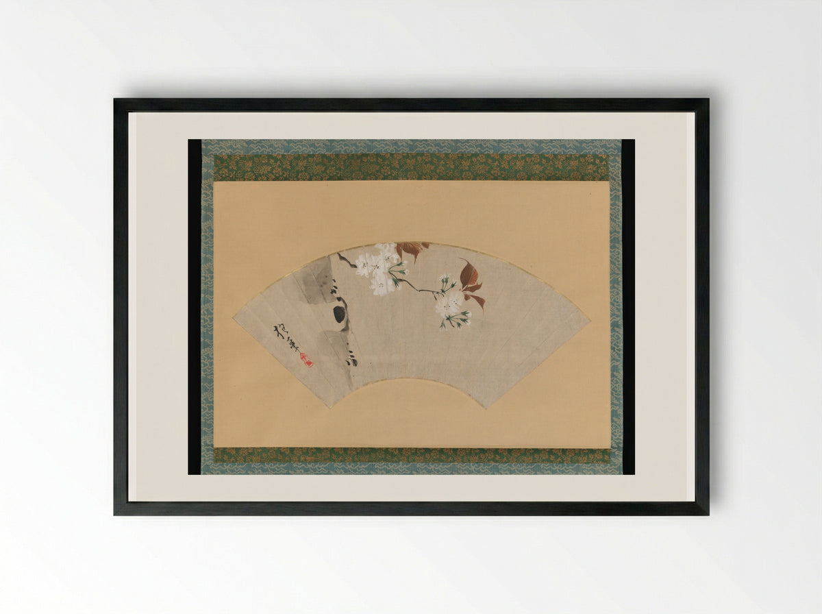 Cherry Blossoms - Sakai Hōitsu - Framed Print Black