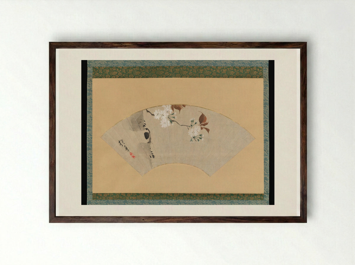 Cherry Blossoms - Sakai Hōitsu - Framed Print Dark Wood