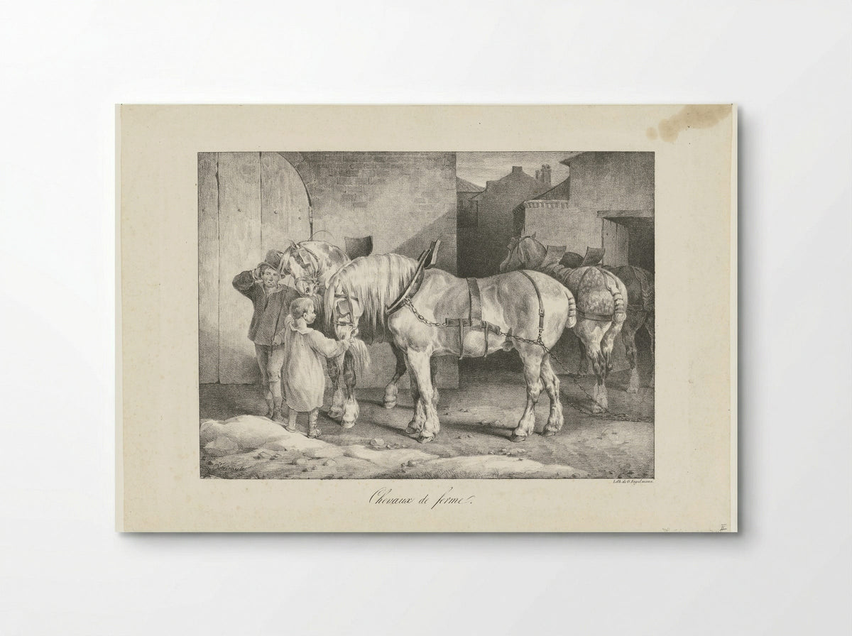 Chevaux de ferme - Théodore Géricault - Poster