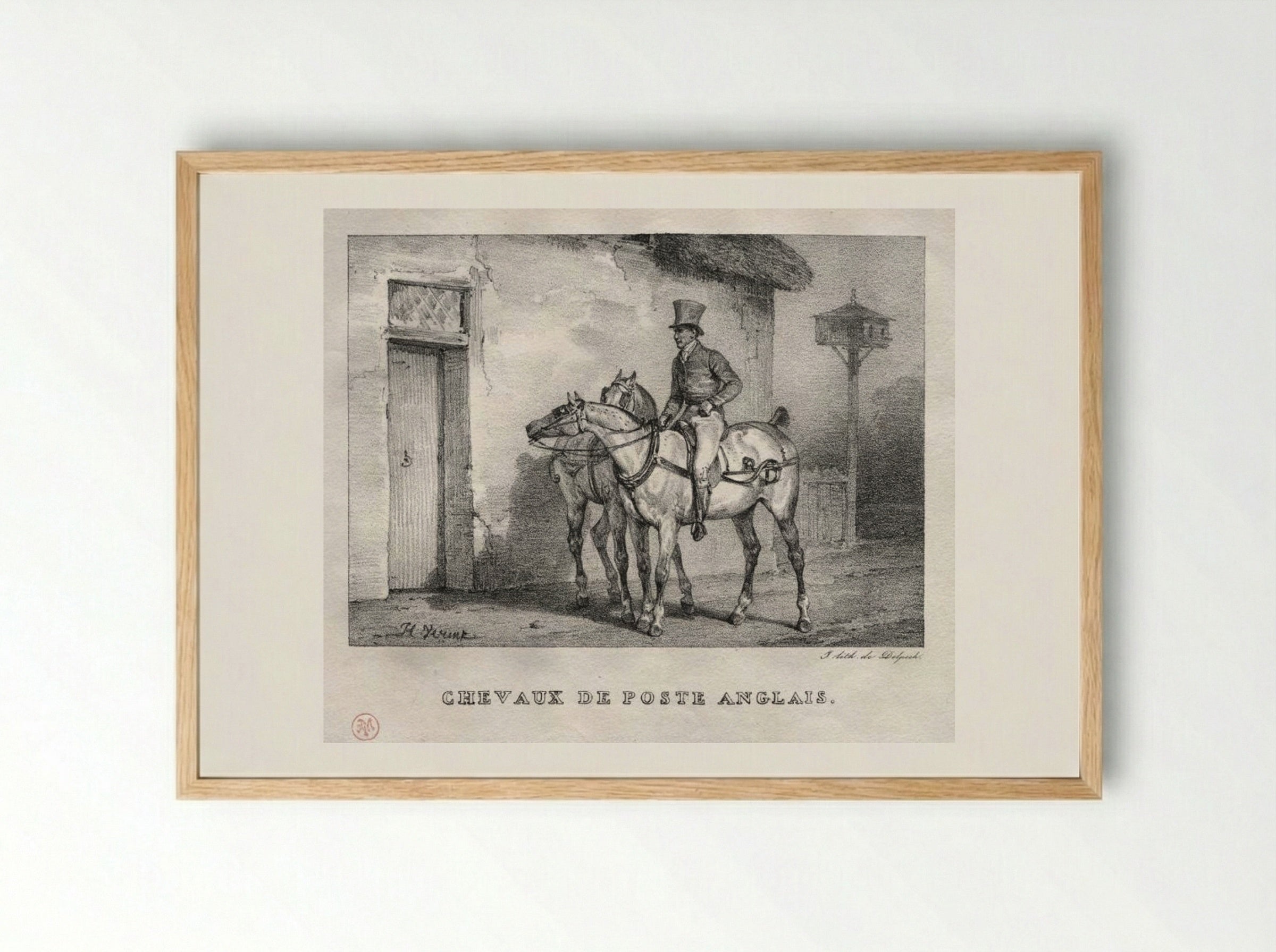 Chevaux de poste anglais - Horace Vernet - Framed Print Wood