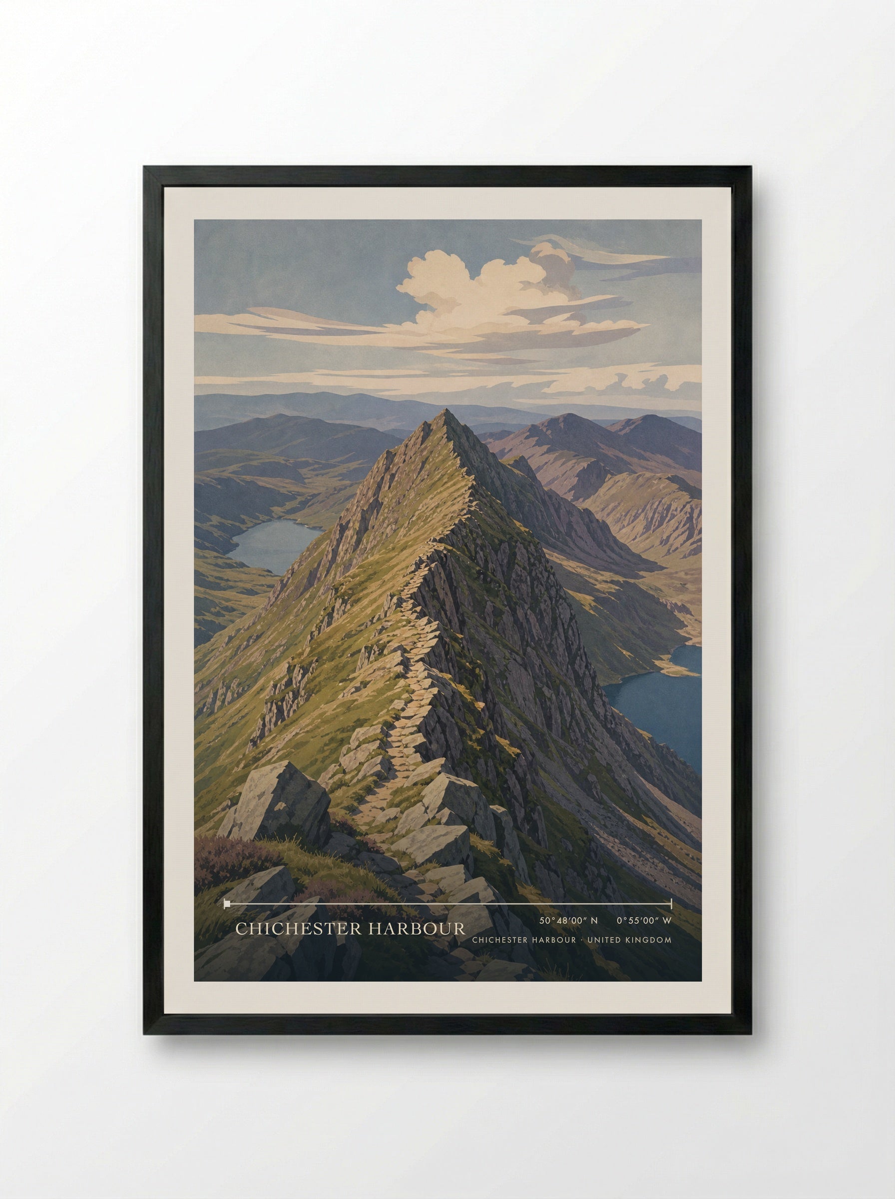 Chichester Harbour United Kingdom Travel Poster - Framed Print Black