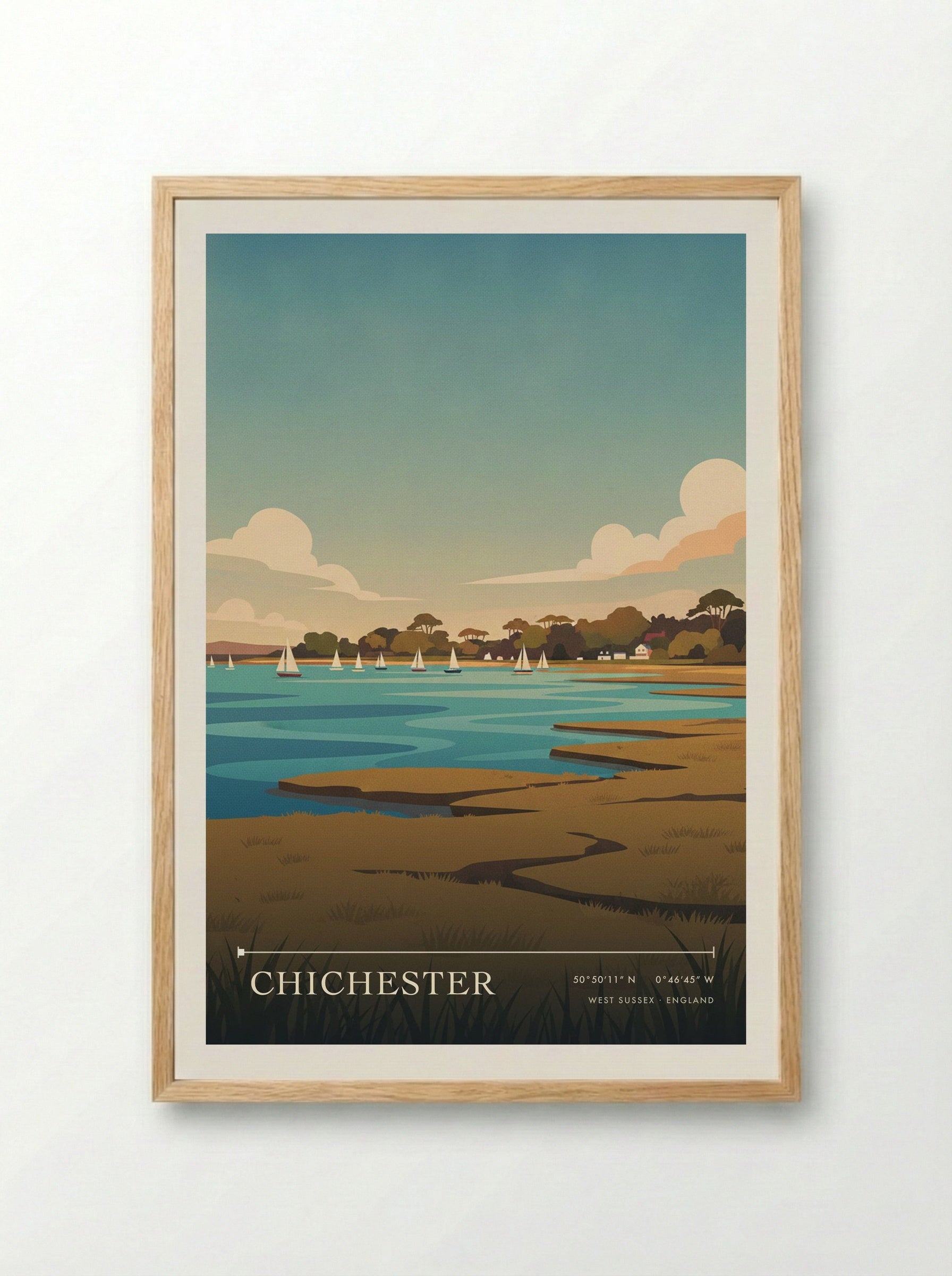 Chichester West Sussex England Travel Poster - Framed Print Wood
