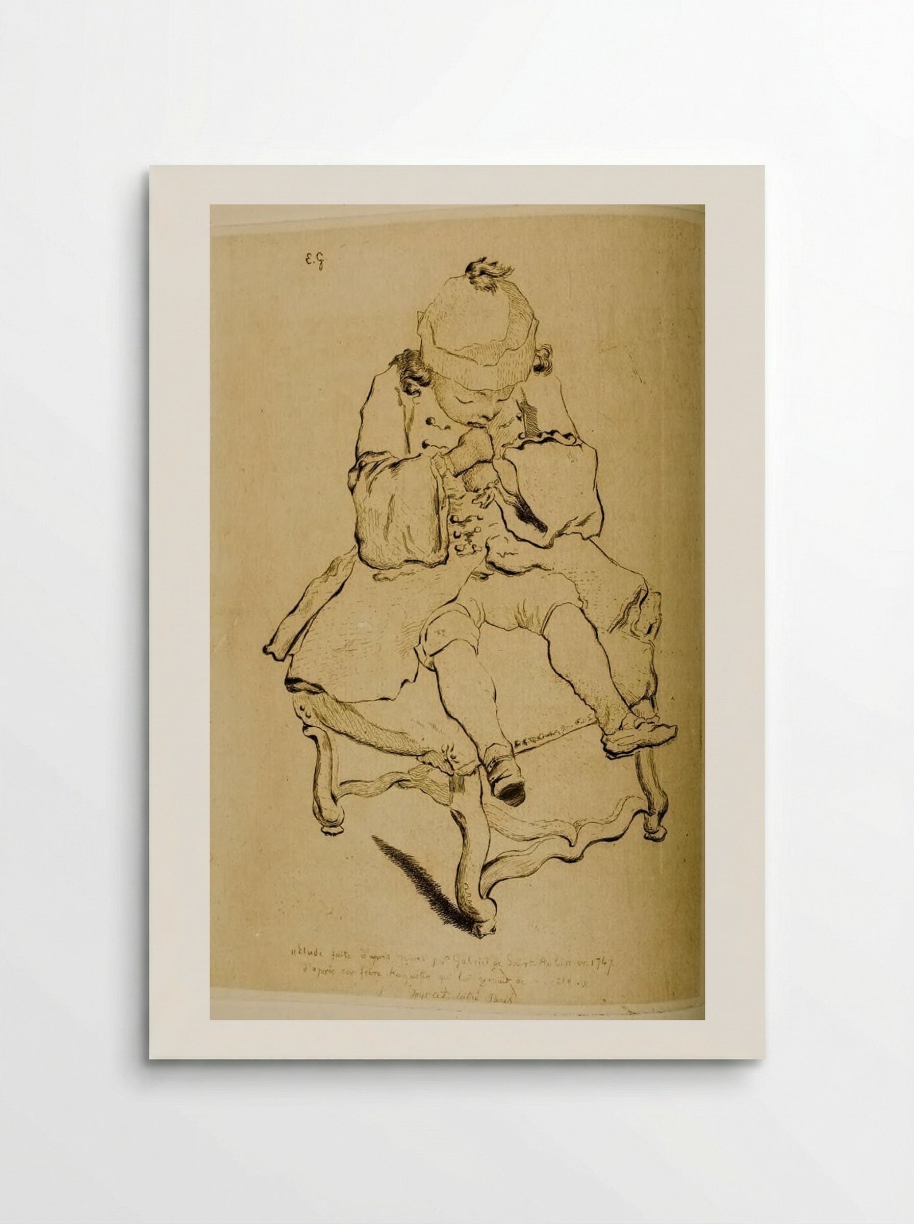 Child Seated on a Stool - Jules de Goncourt - Poster