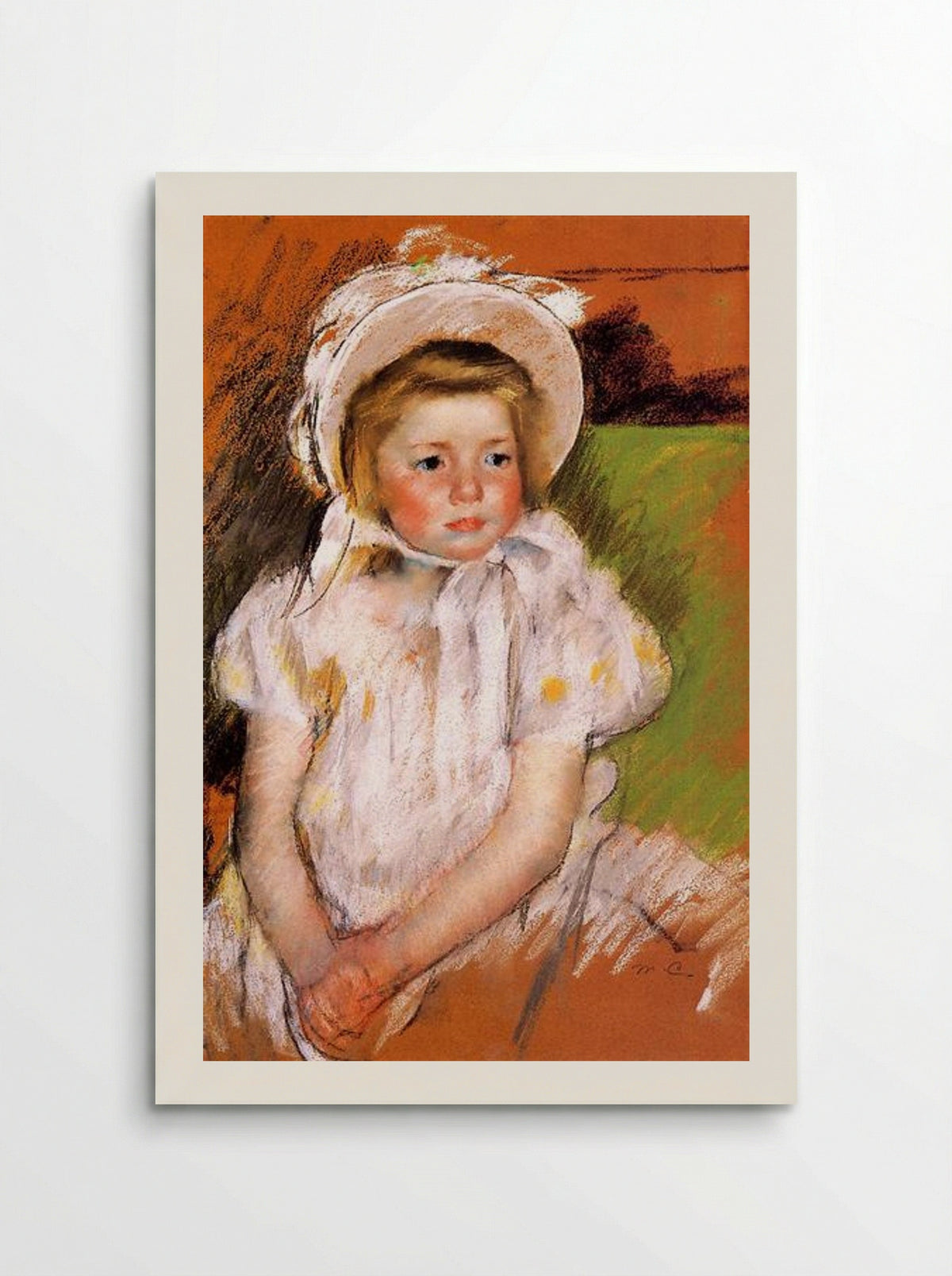 Child in a White Bonnet - Mary Cassatt - Poster